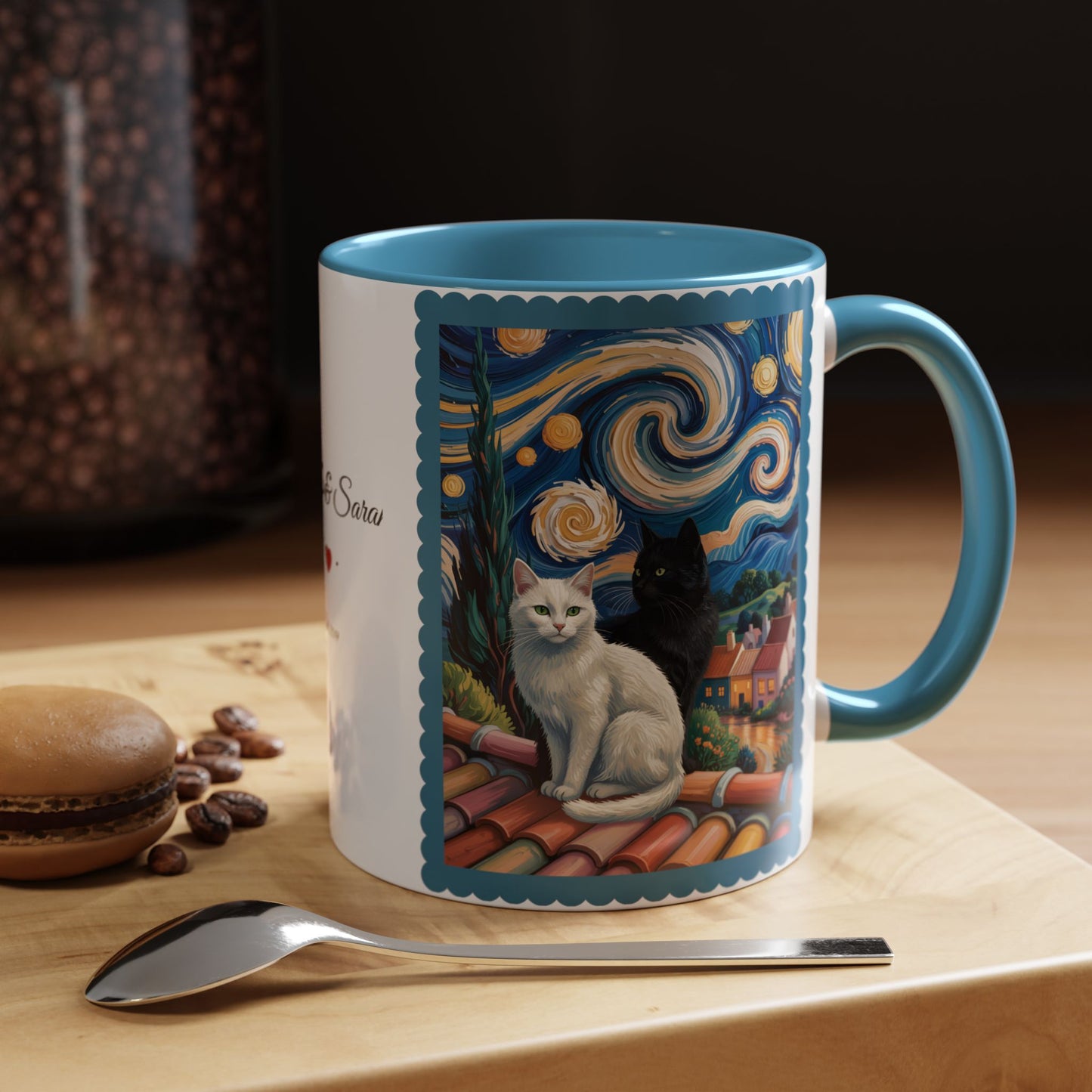 Van Gogh Inspired Cat Art Mug – Valentine’s Gift for Cat Lovers, 11oz / 15oz Coffee Mug - 14762