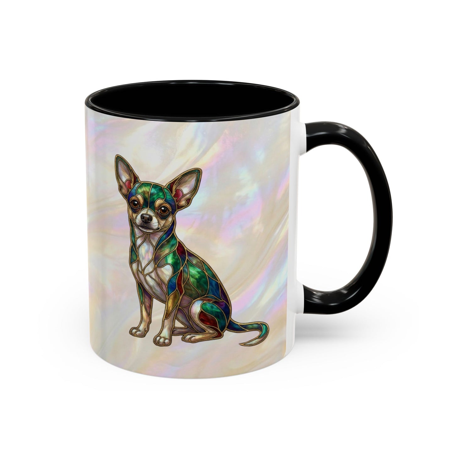 Chihuahua Accent Coffee Mug -Stained Glass Style (11/15oz) - 14625