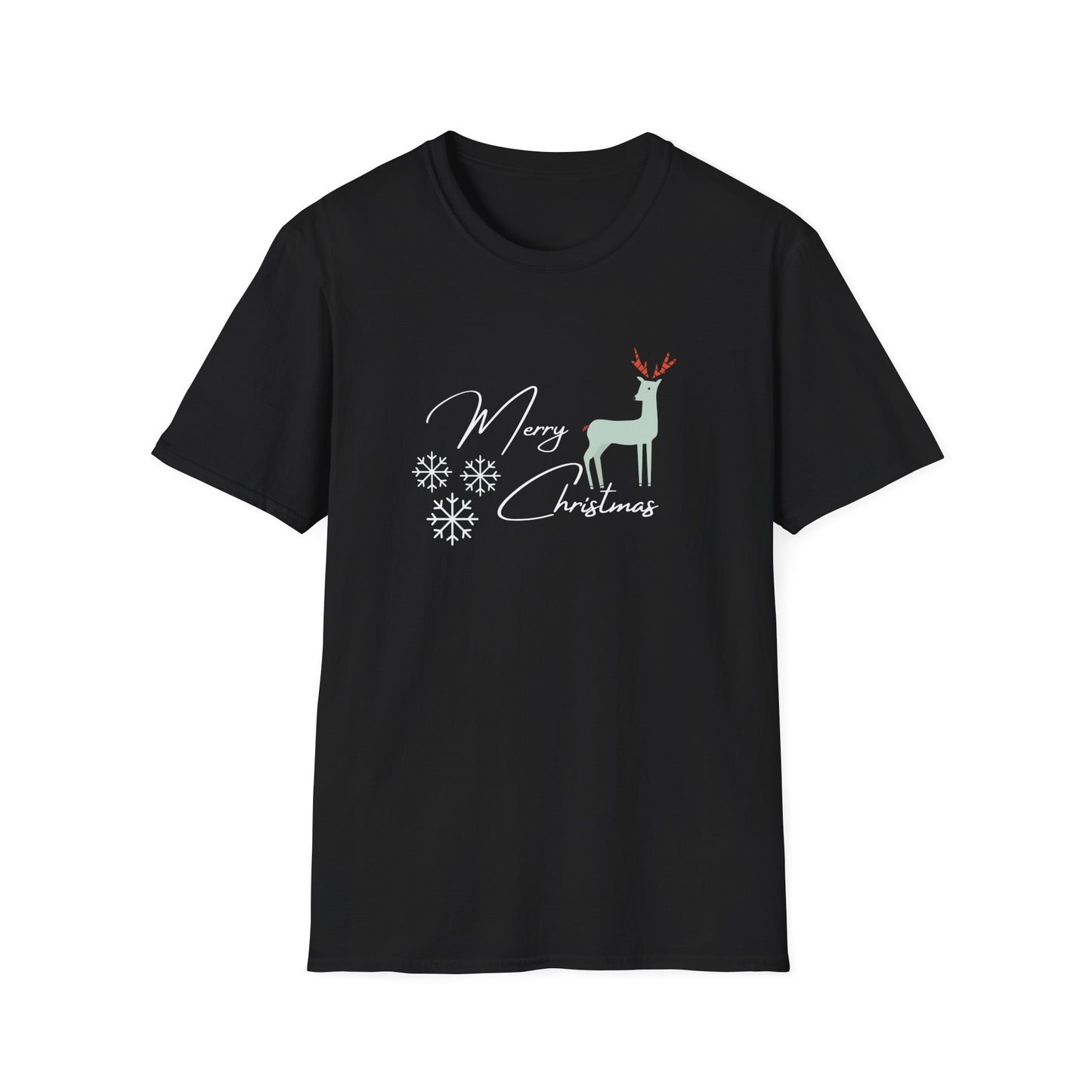 Reindeer, Merry Christmas - Unisex Softstyle T-Shirt - 10200