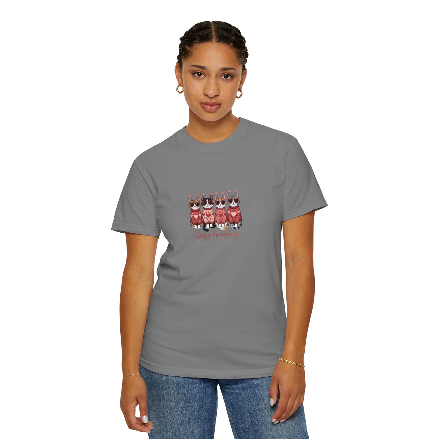 Happy Meowentine’s Cat T-Shirt – Valentine Gift for Cat Lovers - 14742