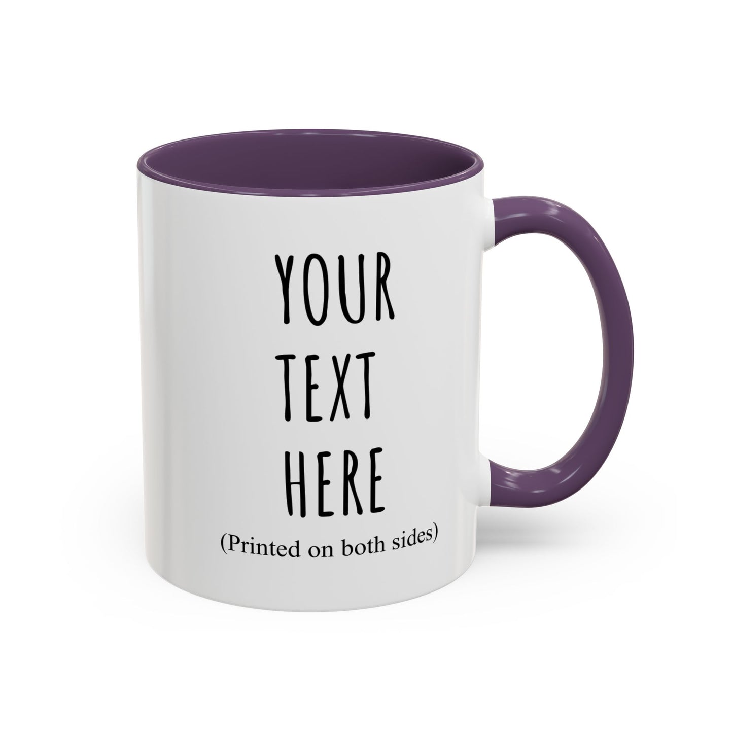 Personalized Accent Coffee Mug – Custom Text Printed Both Sides (11oz & 15oz) - 14676
