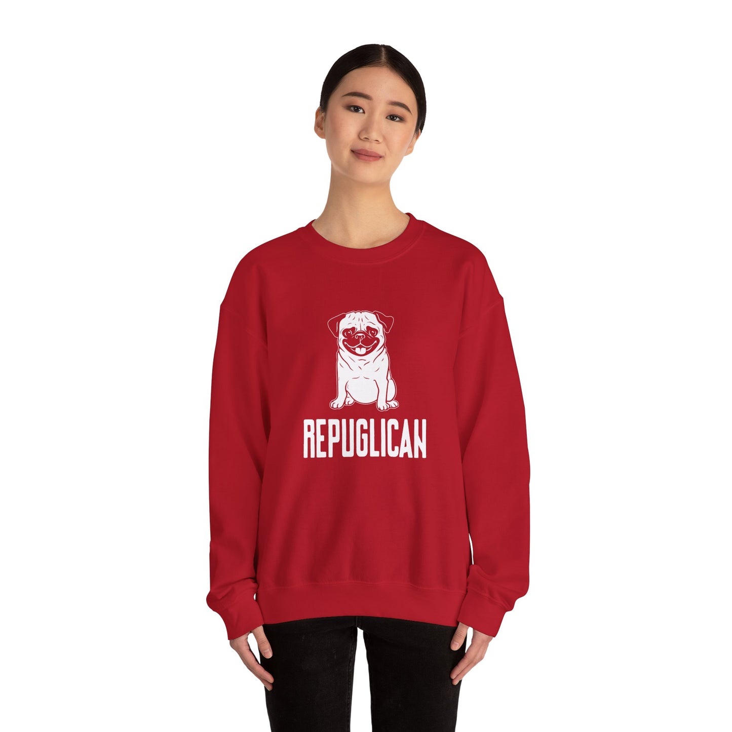 Republican, French Bulldog - Unisex Heavy Blend™ Crewneck Sweatshirt