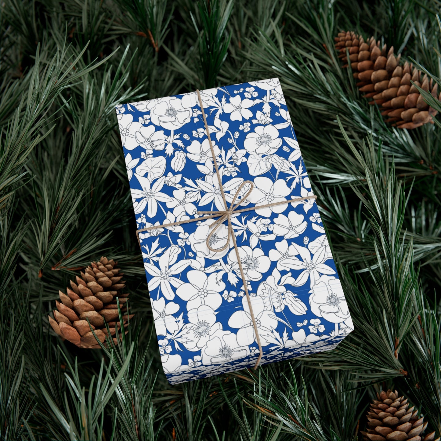 Vintage Blue, White Flowers - Gift Wrap Papers - 10255