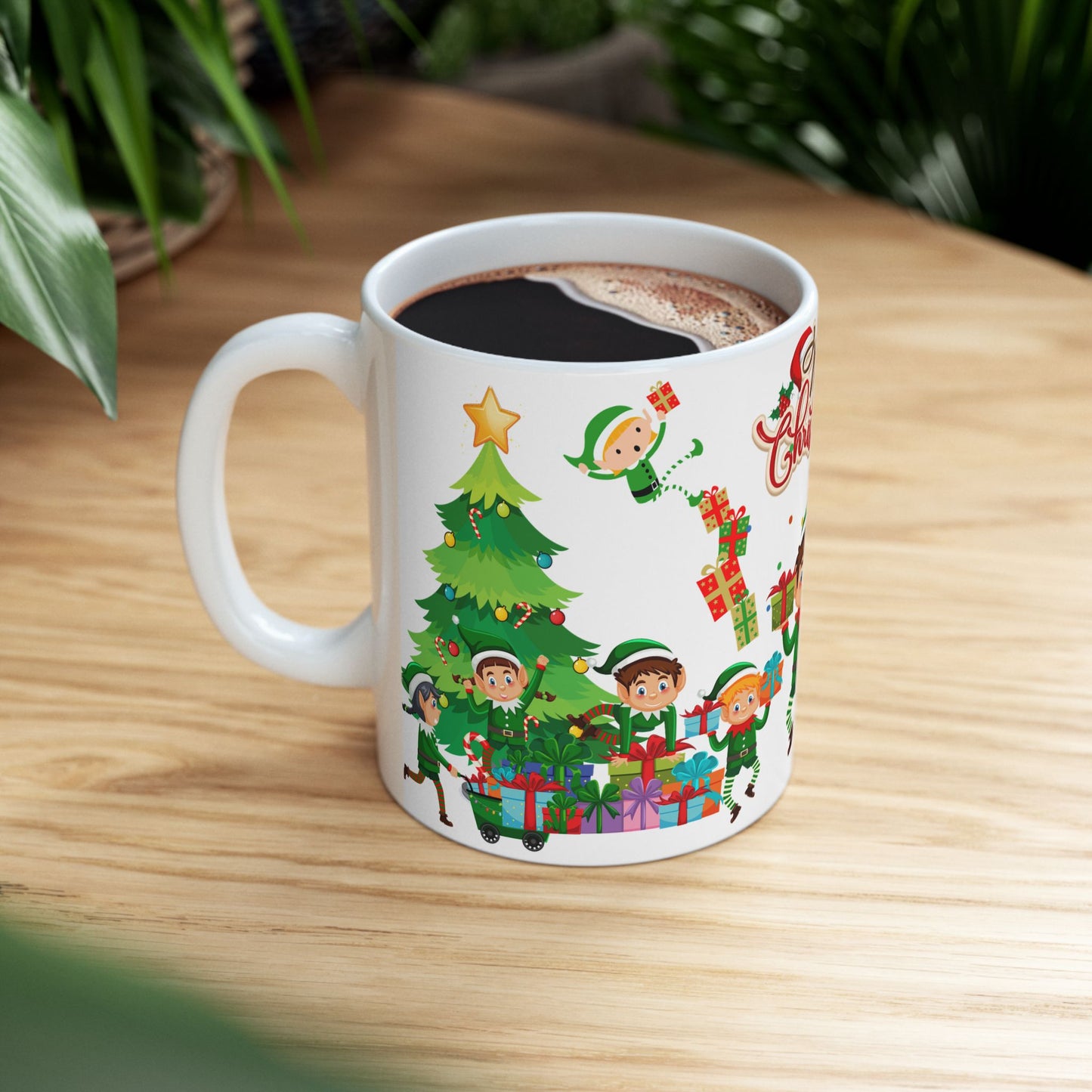 Little Elves with Christmas Gifts - Ceramic Mug, (11oz, 15oz) - 10293