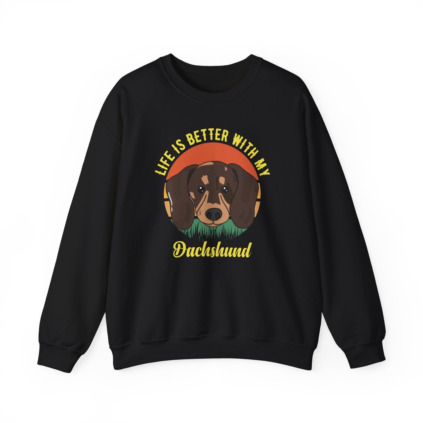 Life is Better With My Dachshund - Unisex Heavy Blend™ Crewneck Sweatshirt