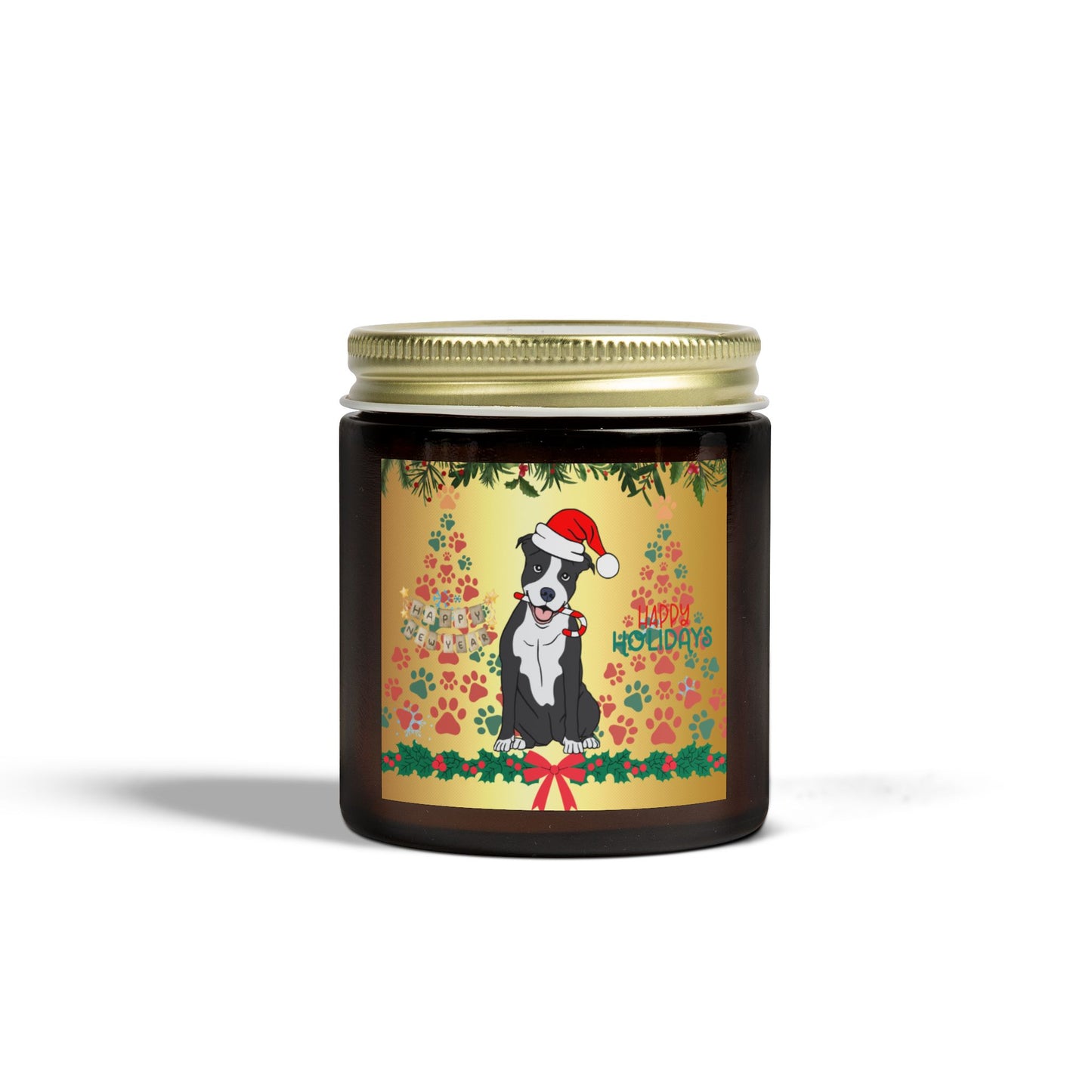 Dog: Happy Holidays - Scented Candles, Coconut Apricot Wax (4oz, 9oz)