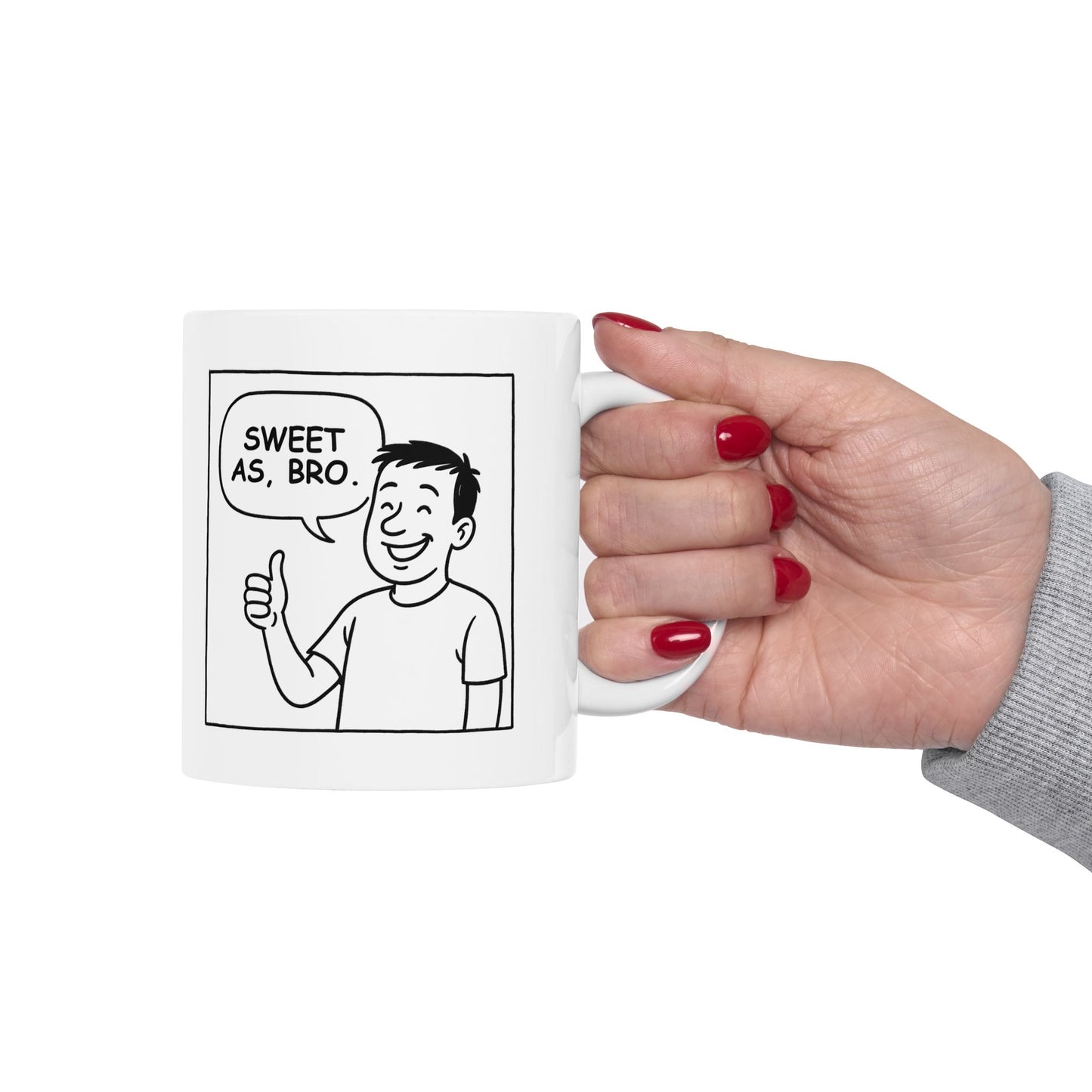 Funny Ceramic Coffee Mug - "Sweet as, Bro!" - Ideal Gift for Friends & Family
