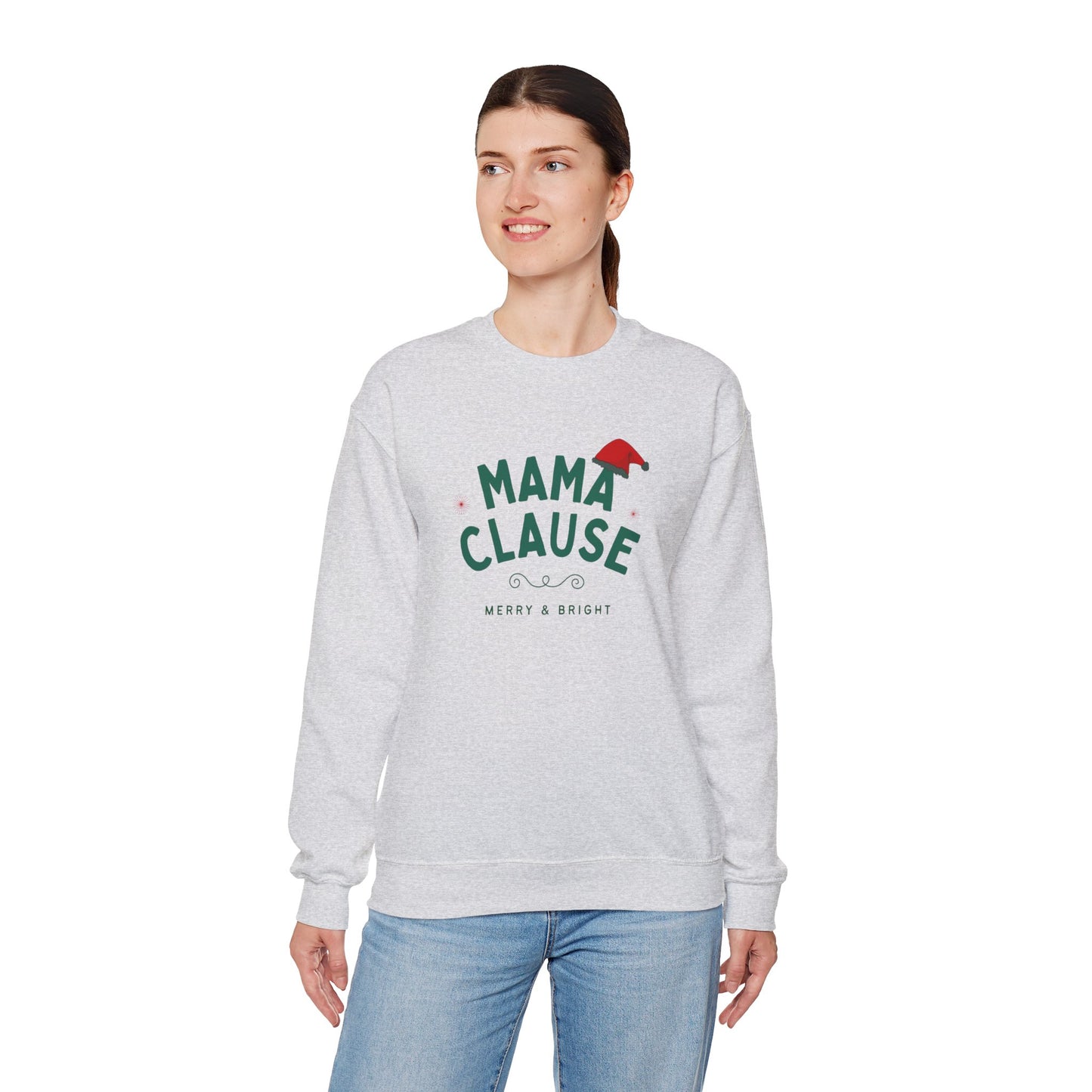 Mama Clause, Merry & Bright - Unisex Heavy Blend™ Crewneck Sweatshirt - 10468