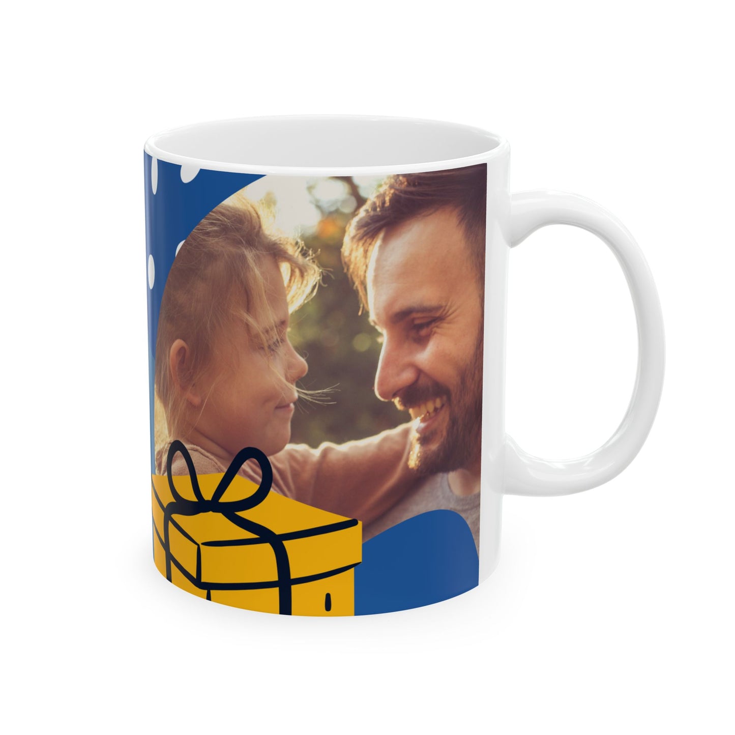 Personalized Father's Day Ceramic Mug - Custom Photo Gift for Dad, Unique Coffee Cup, Special Occasion Present, Gift for Him - 14027