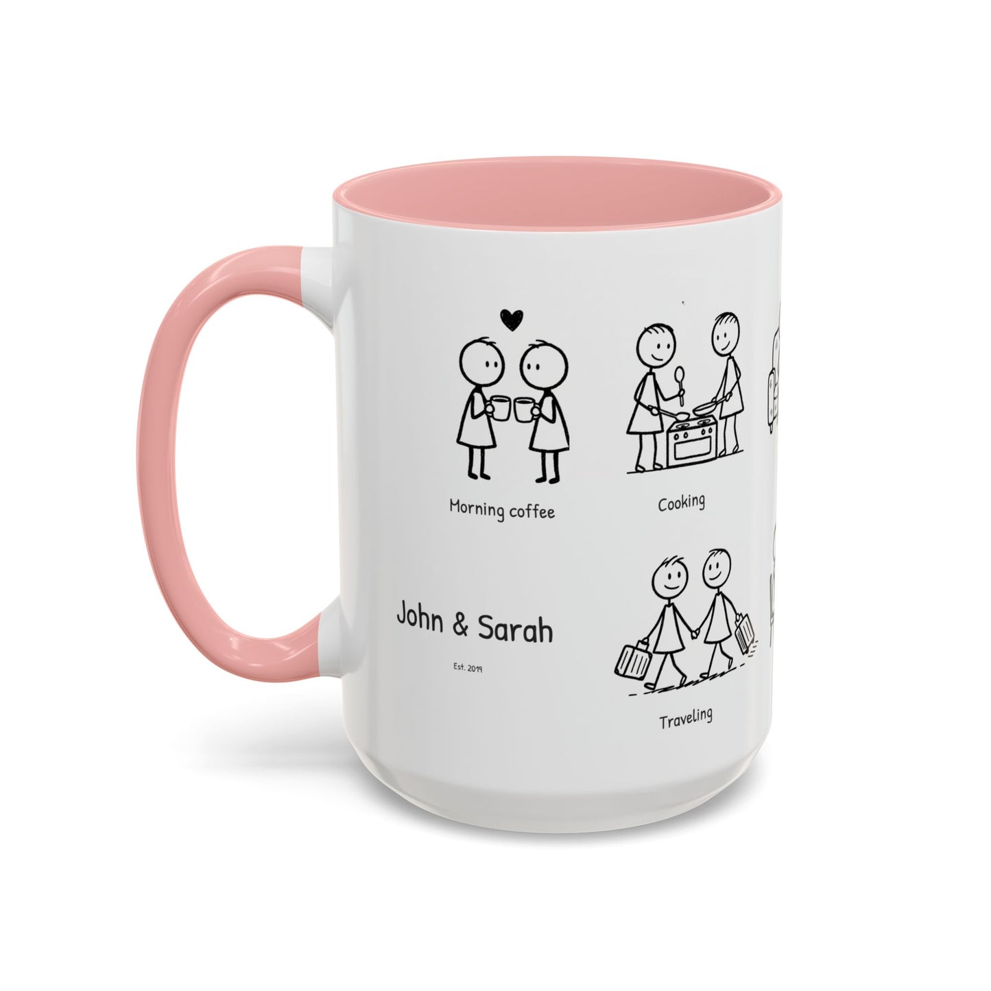 Our Favorite Things to Do Valentine’s Mug – Cozy Couples Illustrated Accent Coffee Mug - 14705