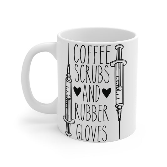 Nurse: Coffee Scrubs & Rubber Gloves - Mug 11oz - 13249