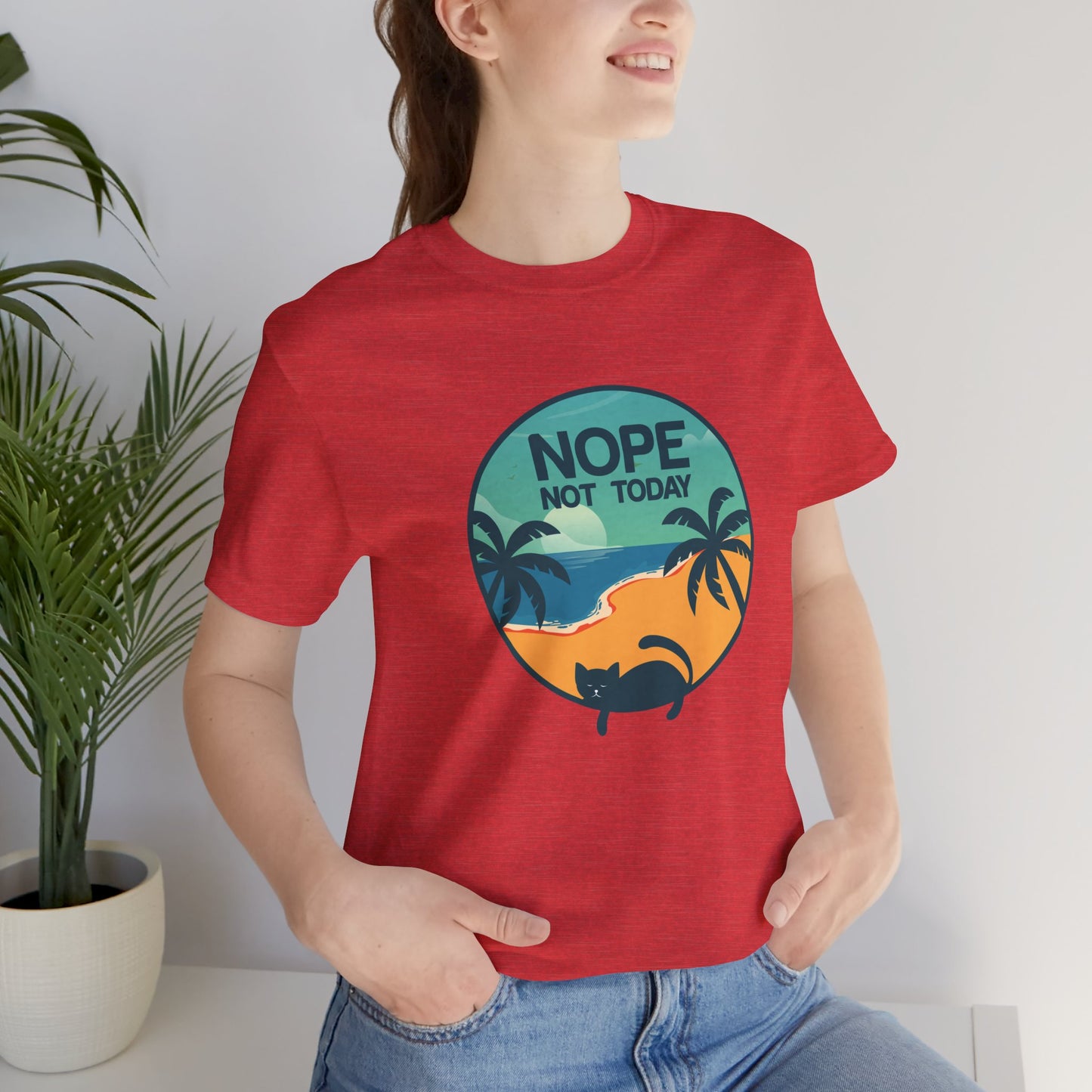 Cat: Nope Not Today - Unisex Jersey Short Sleeve Tee