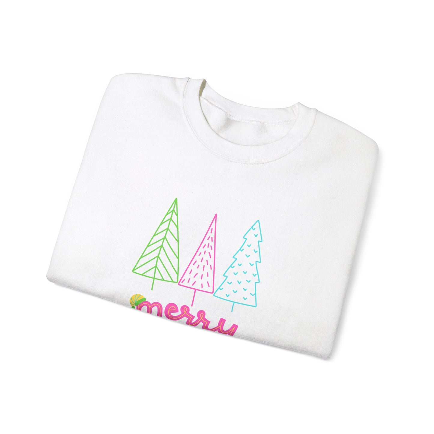 Trees, Merry Christmas -Unisex Heavy Blend™ Crewneck Sweatshirt - 10529