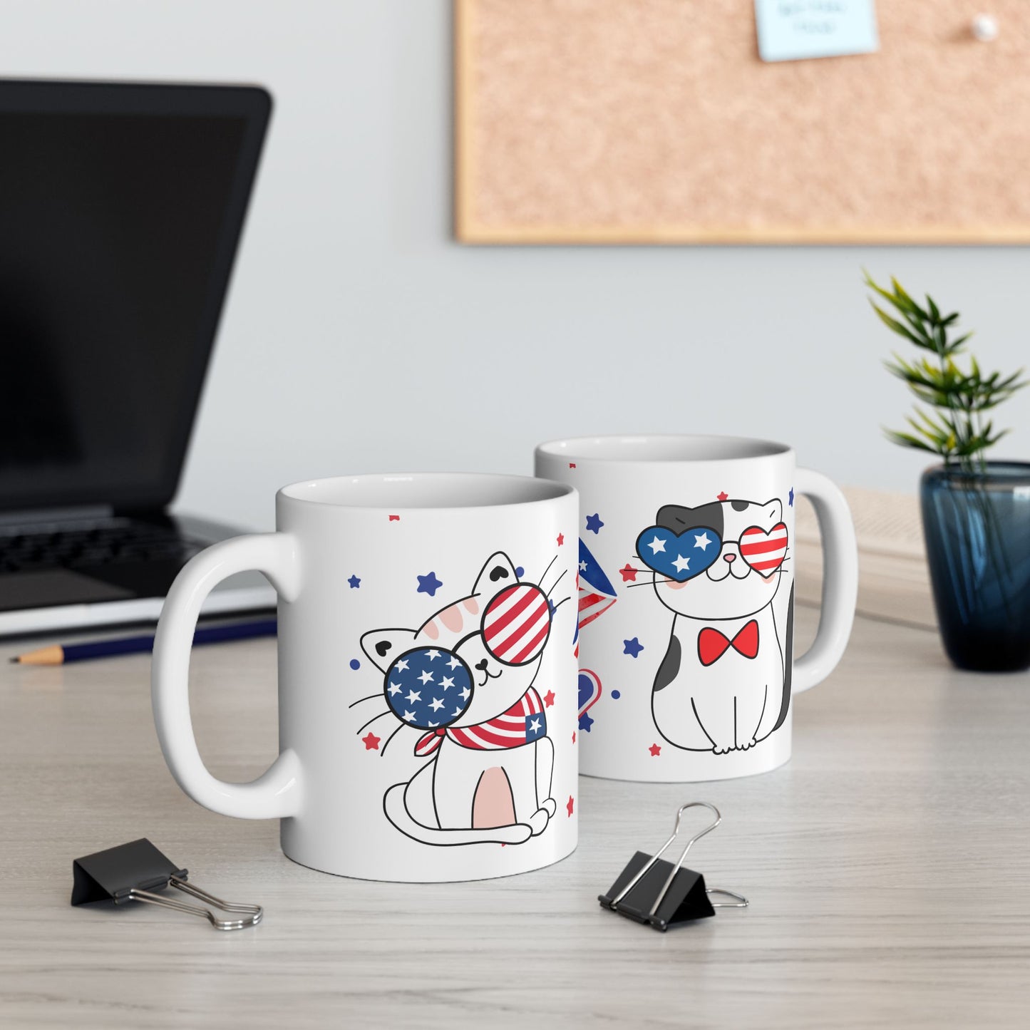 July 4, Cat's Kiss - Ceramic Mug, (11oz, 15oz) - 10586