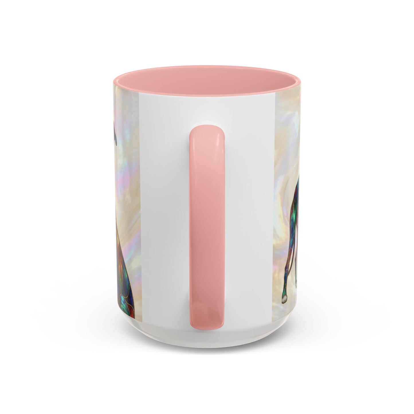 Personalized Greyhound Coffee Mug – Stained Glass Dog Accent Mug (Name Customizable)  - 14523