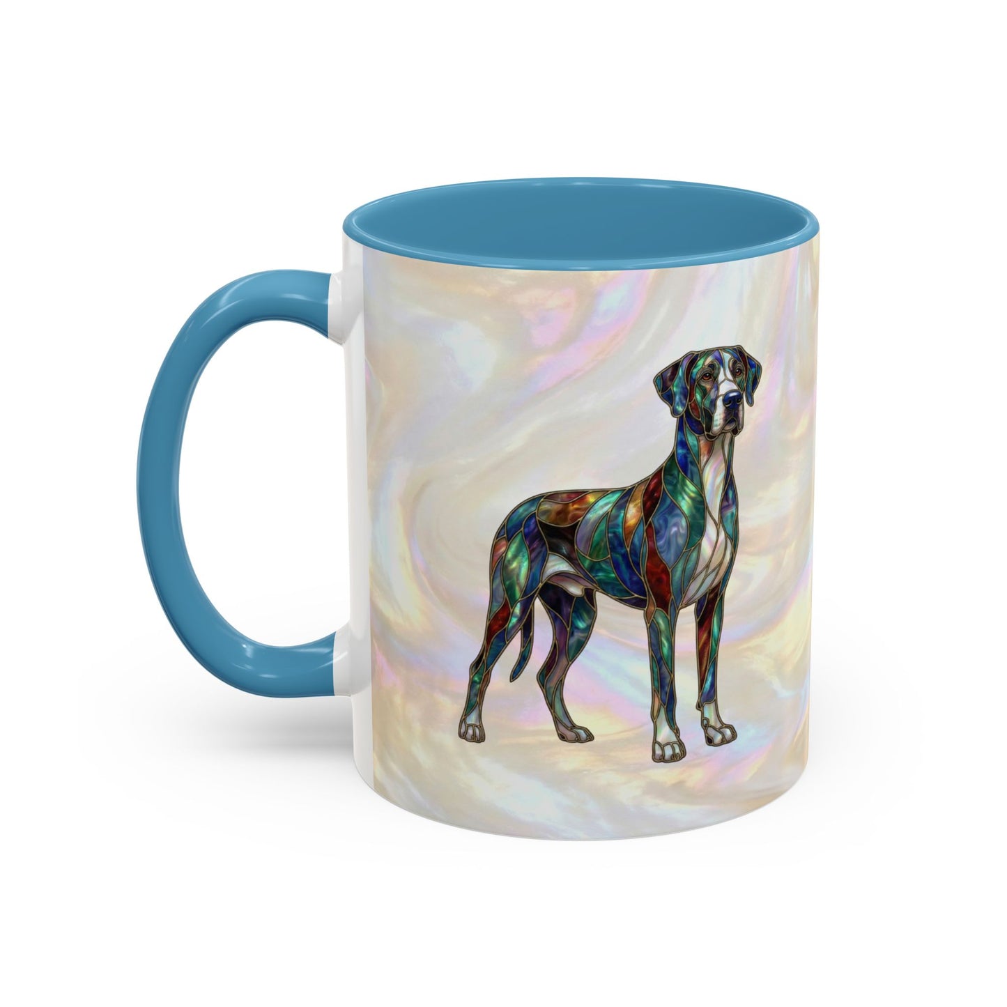 Personalized Great Dane Dog Mug — Stained Glass Design (11/15 oz) - 14550