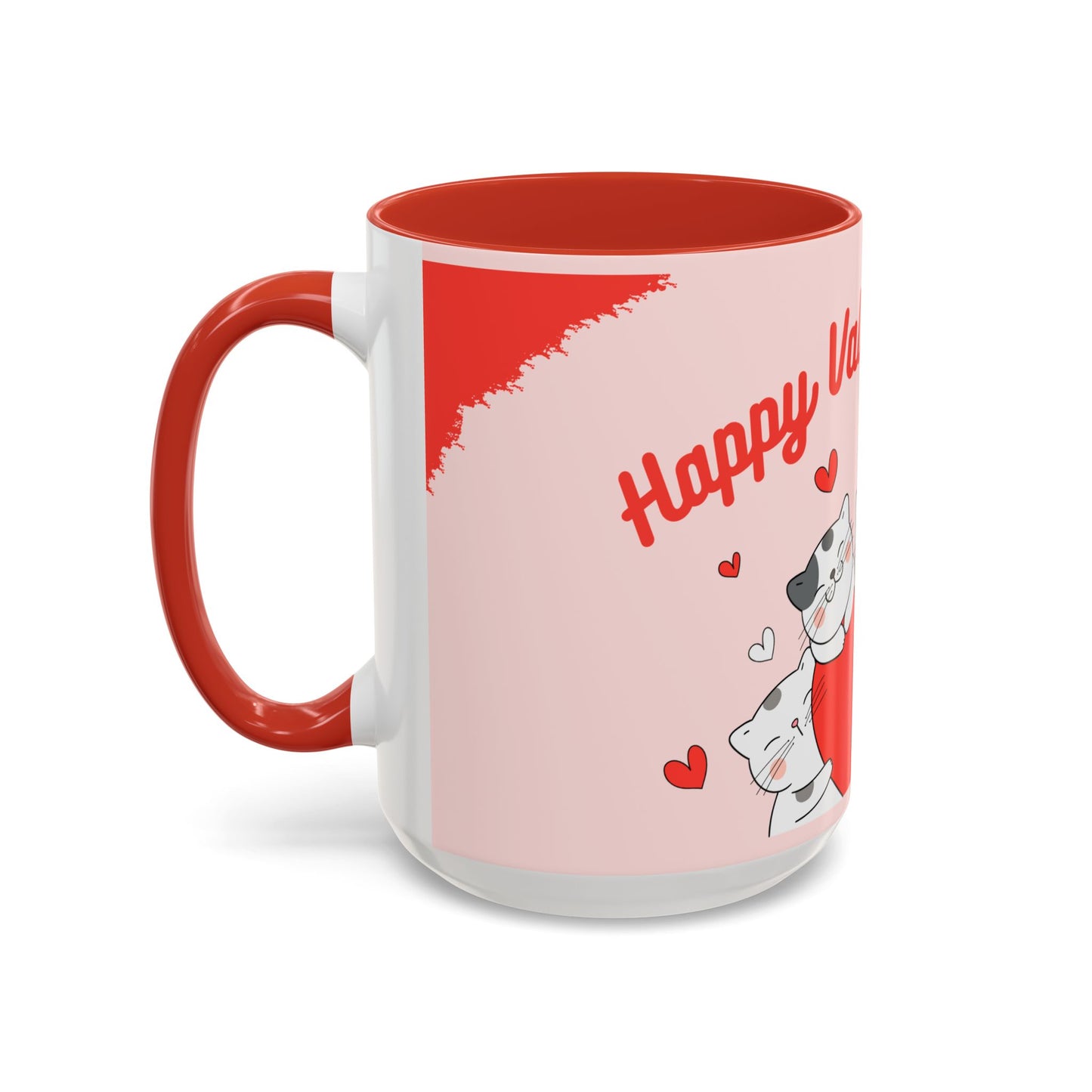 Cats, Happy Valentine's - Accent Coffee Mug (11, 15oz) - 11124
