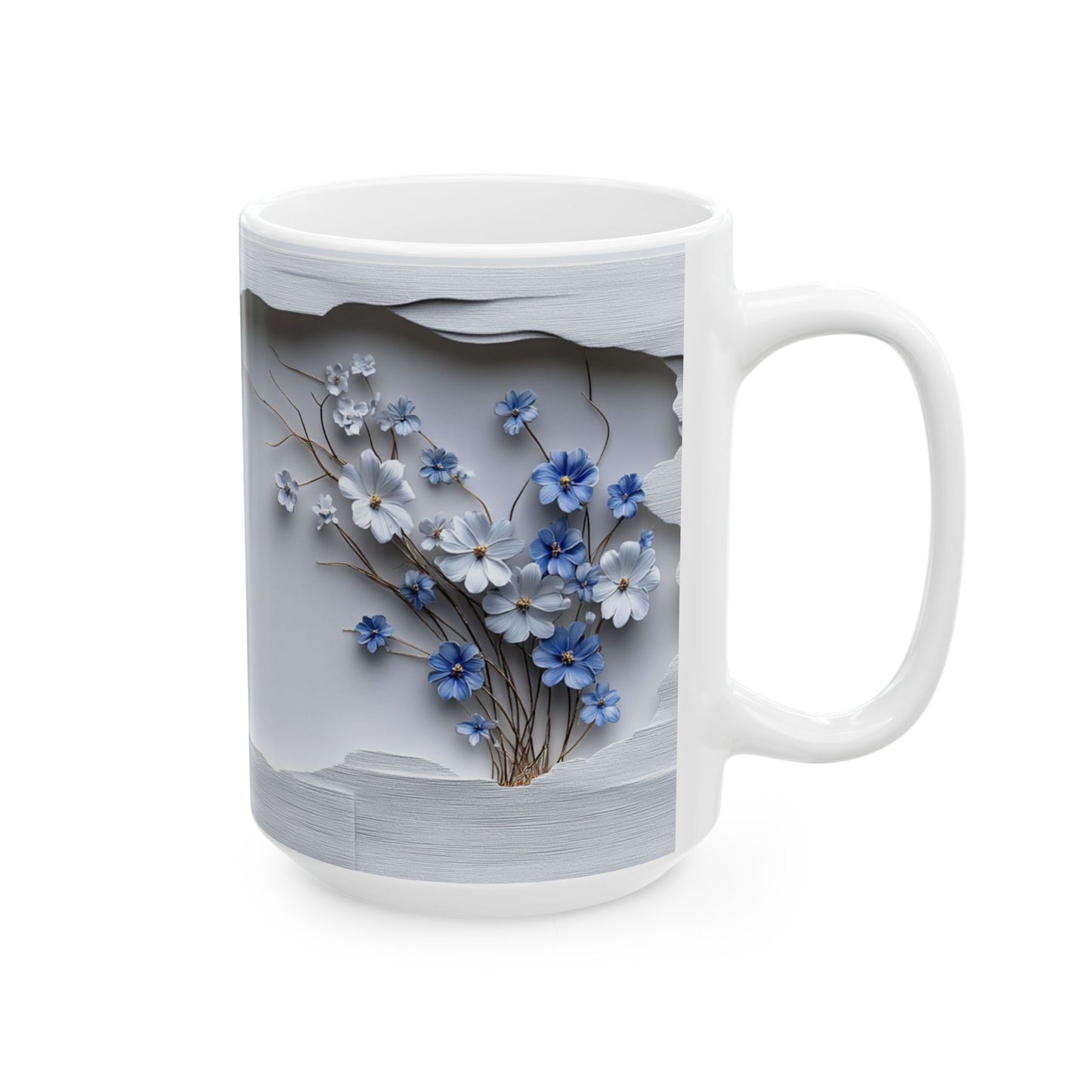 Beautiful Flowers, Vintage  - Ceramic Mug, (11oz, 15oz) - 11480