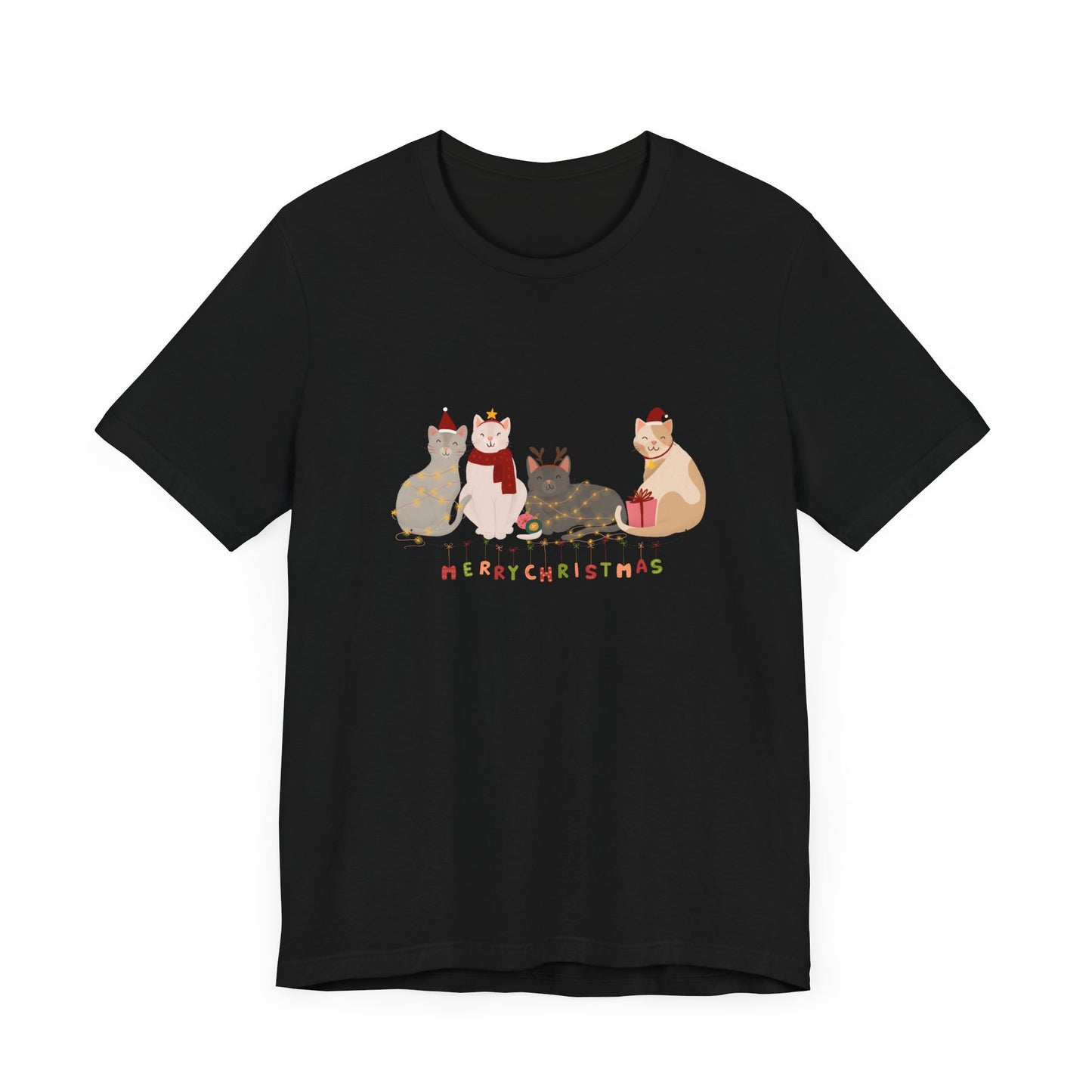 Cats, Merry Christmas - Unisex Jersey Short Sleeve Tee - 10283