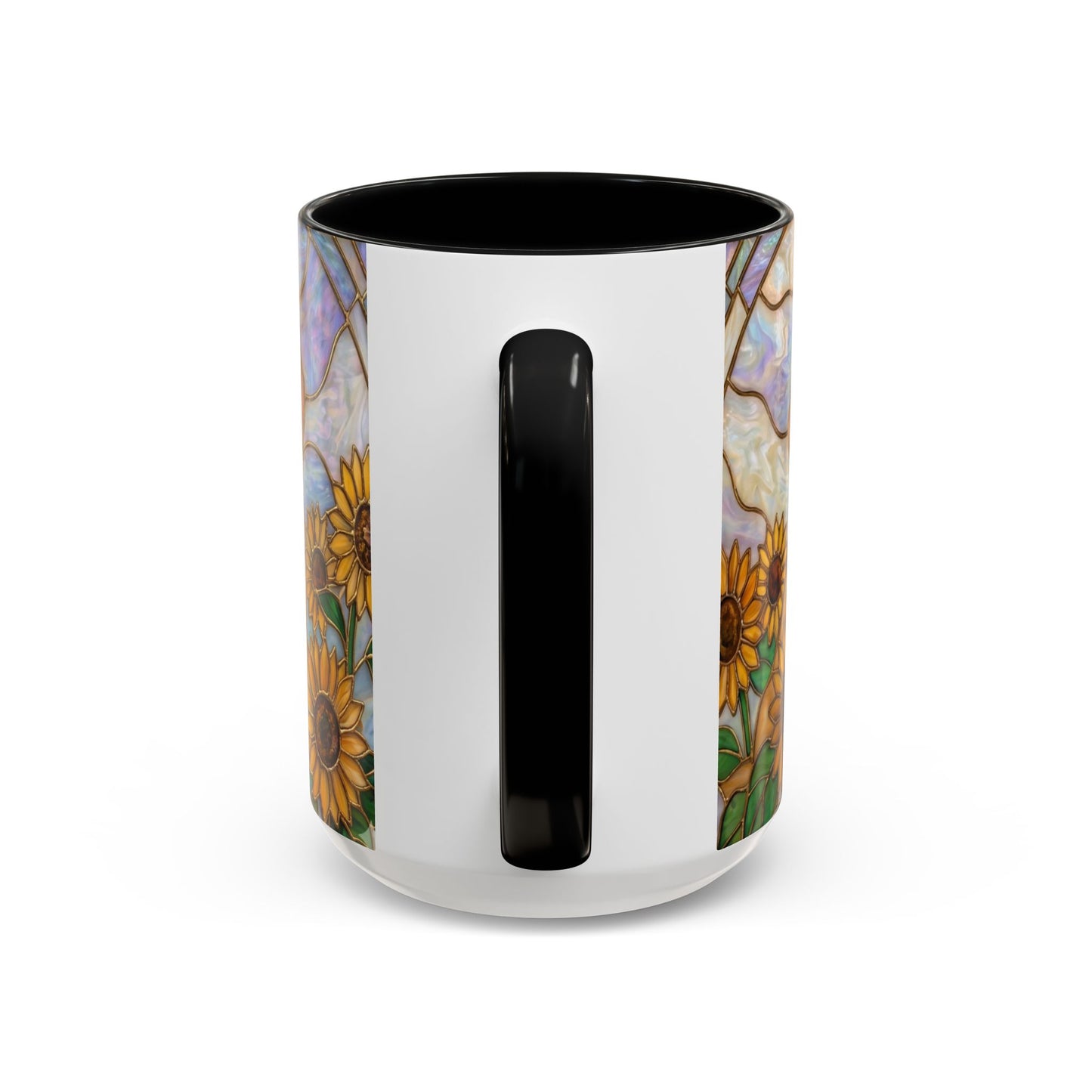 Sunflower Golden Retriever P uppiesAccent Coffee Mug –  Stained Glass Design (11/15 oz) - 14527