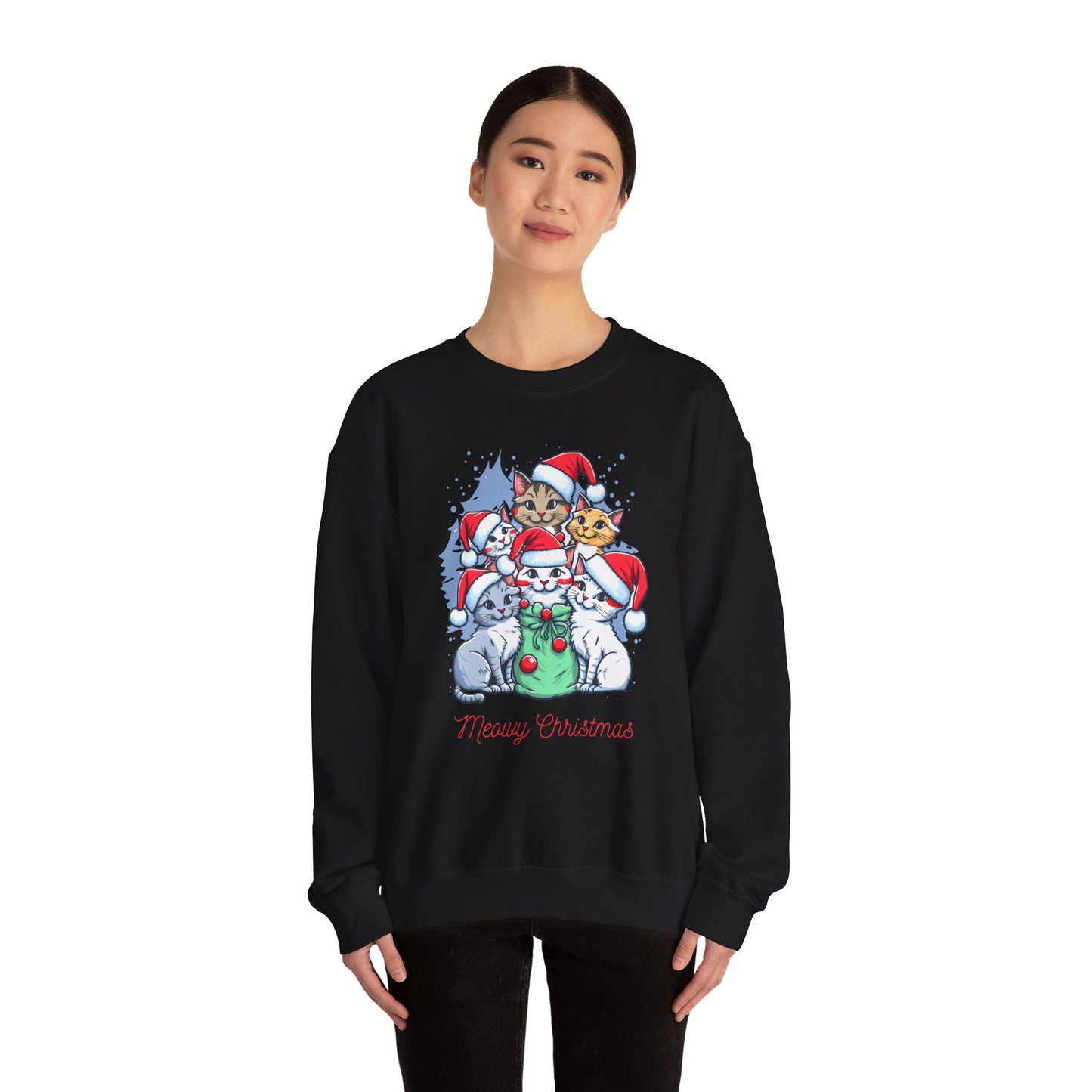 Merry Christmas, Cats - Unisex Heavy Blend™ Crewneck Sweatshirt