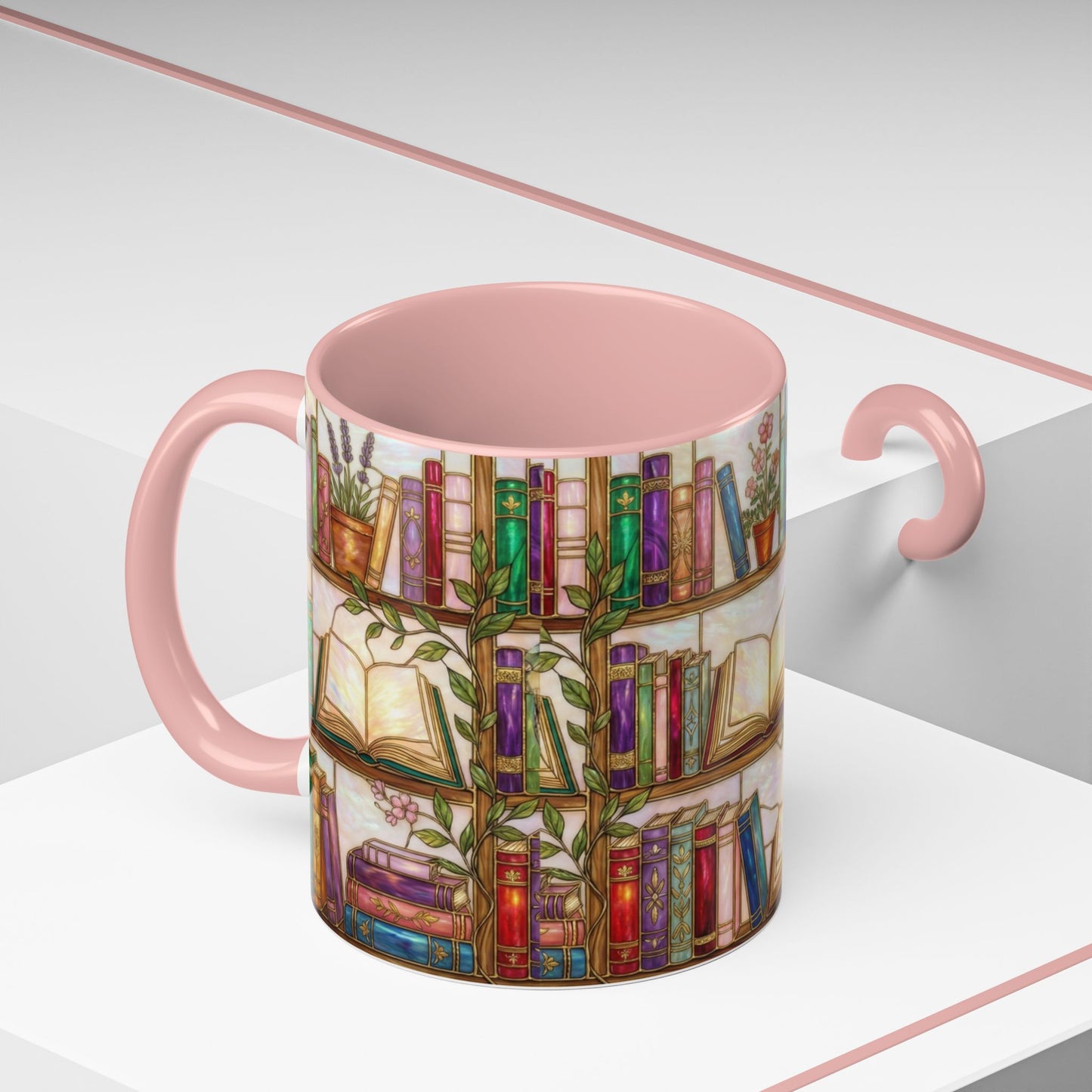 Bookish Accent Coffee Mug — Stained Glass Design (11/15 oz) - 14528
