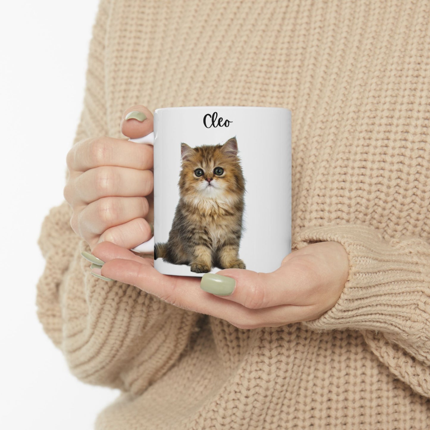 Cute Cat Ceramic Mug - Personalized Pet Lover Gift for Cat Owners, Coffee Cup, Cat Lover Mug, Customized Mug, Funny Animal Gift - 14202