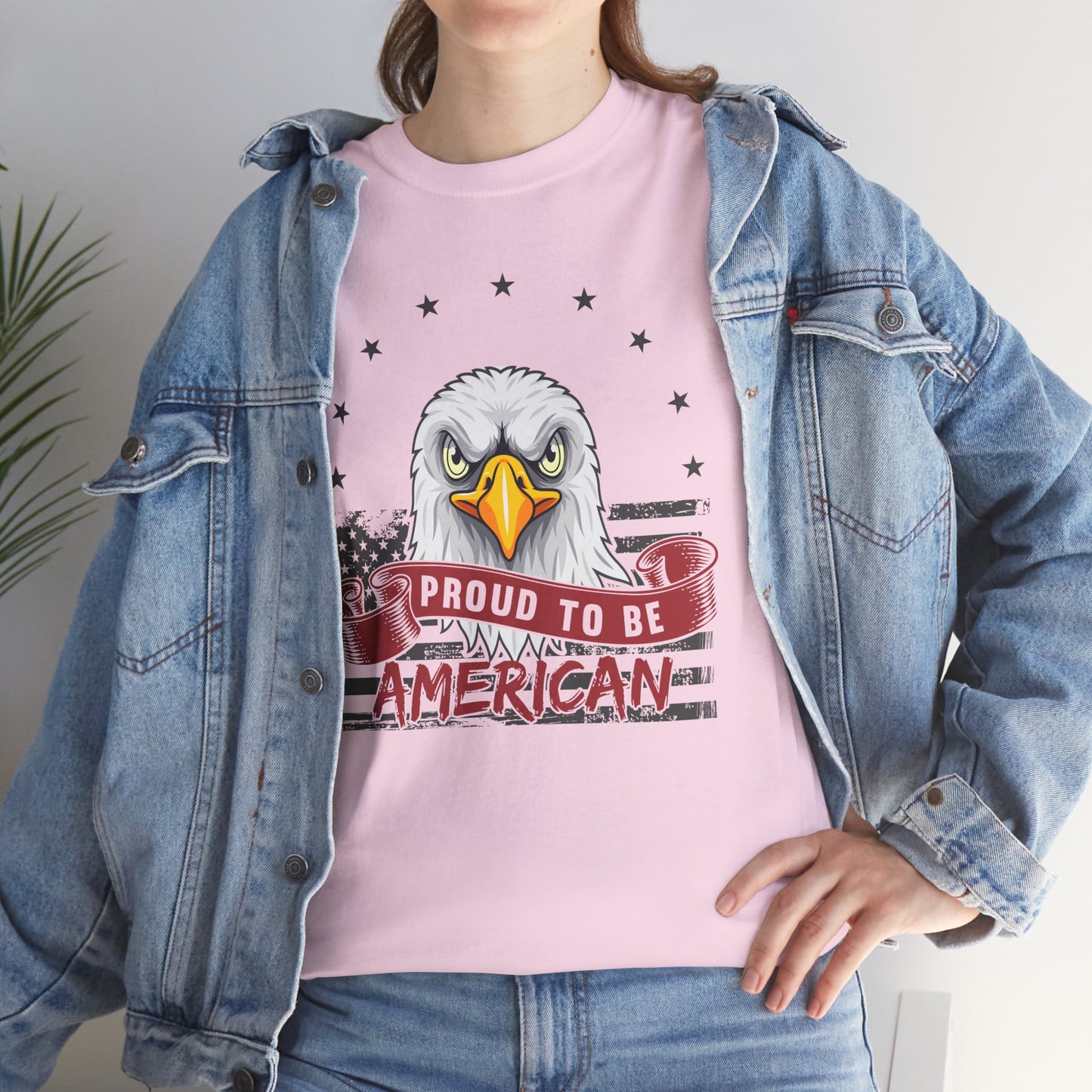 Proud to Be American Tee, Patriotic T-Shirt, USA Pride Shirt, Eagle Graphic Tee, Independence Day Gift, 4th of July Apparel - 13785