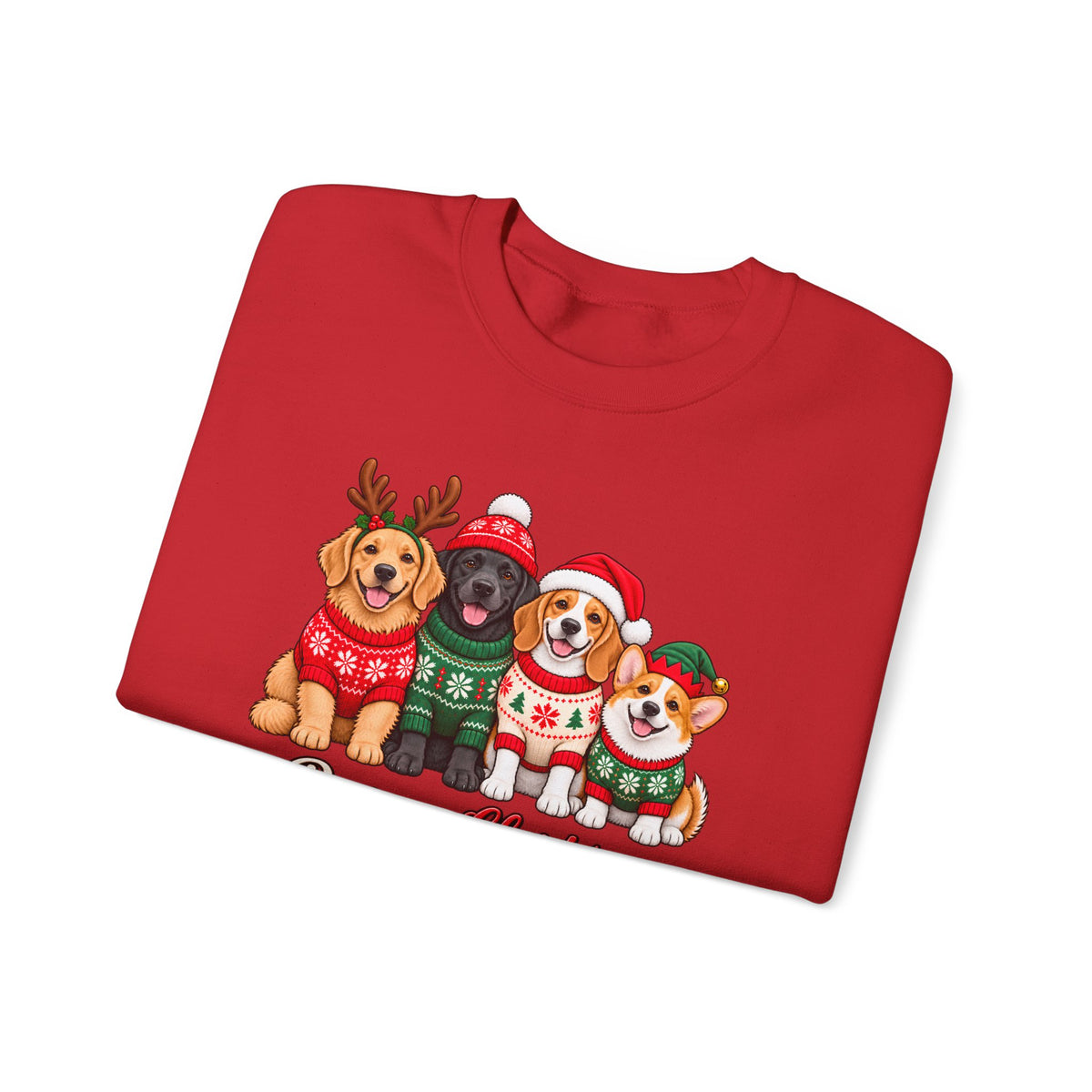 Pawsome Christmas Sweatshirt,  Cute Festive Dogs Crewneck - 14558