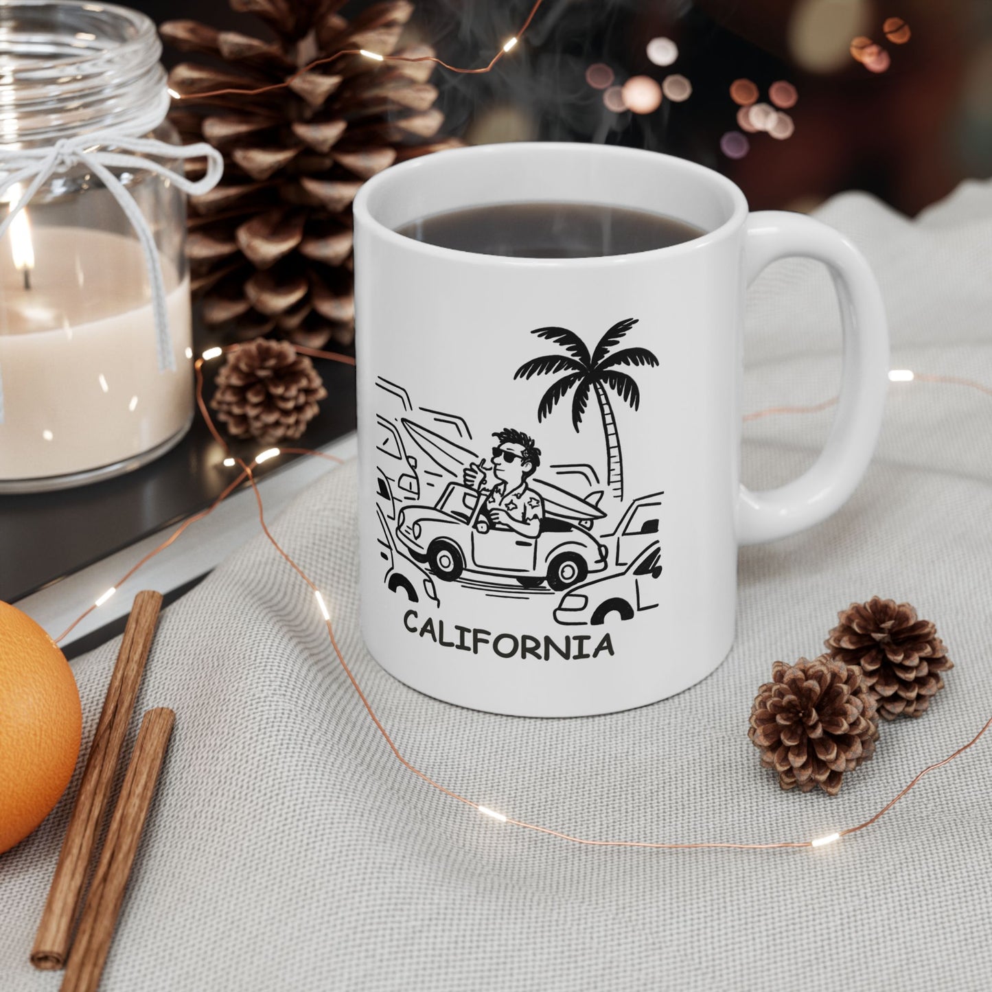 "Living that laid-back California life, one traffic jam at a time." Ceramic Mug - 12706
