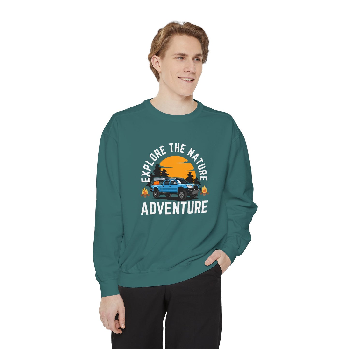 Explore the Nature - Unisex Garment-Dyed Sweatshirt - 10619