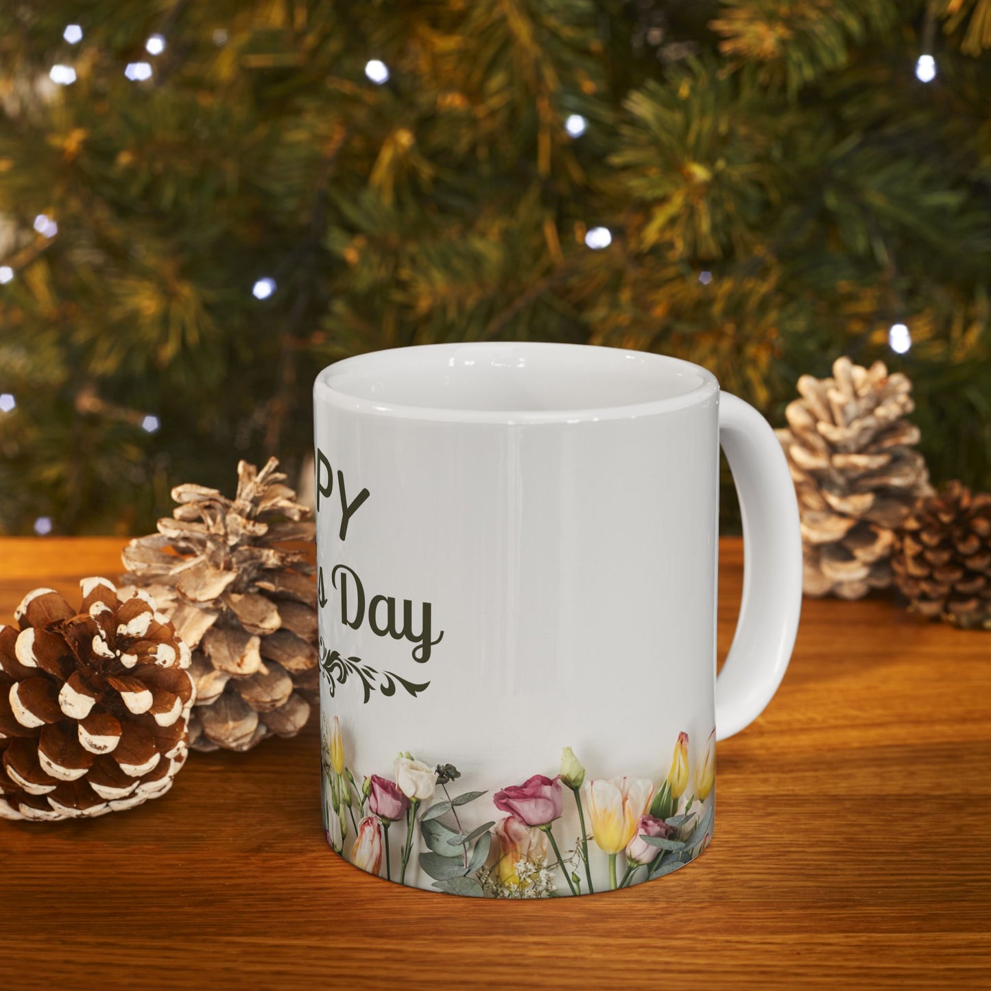 Happy Mother's Day Floral Ceramic Mug (11oz, 15oz) - 11917