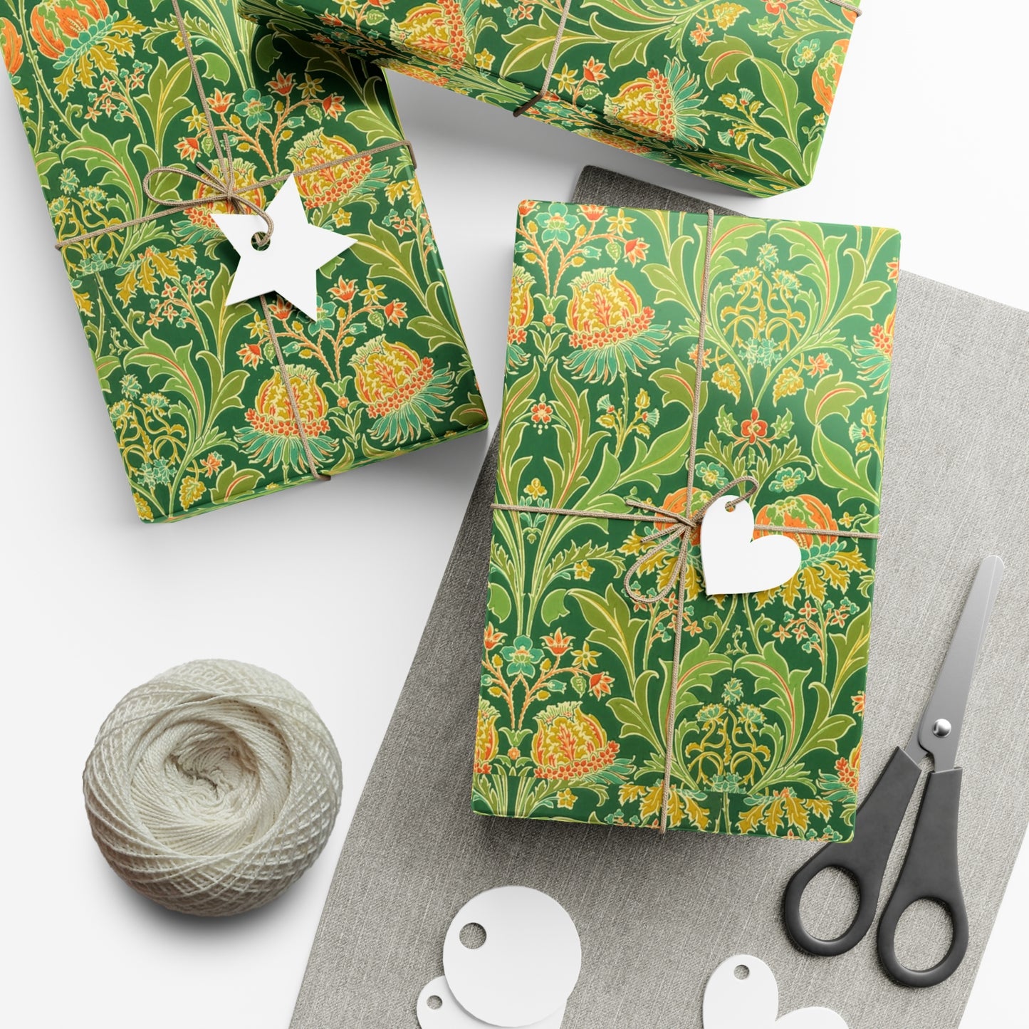 Vintage Green Flower Pattern - Gift Wrap Papers - 10295