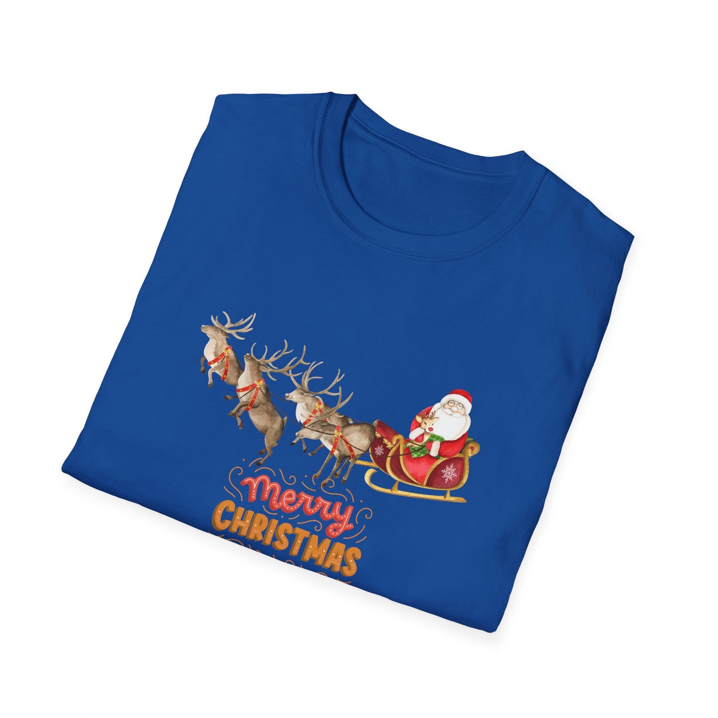 Santa & Reindeers - Unisex Softstyle T-Shirt - 10024