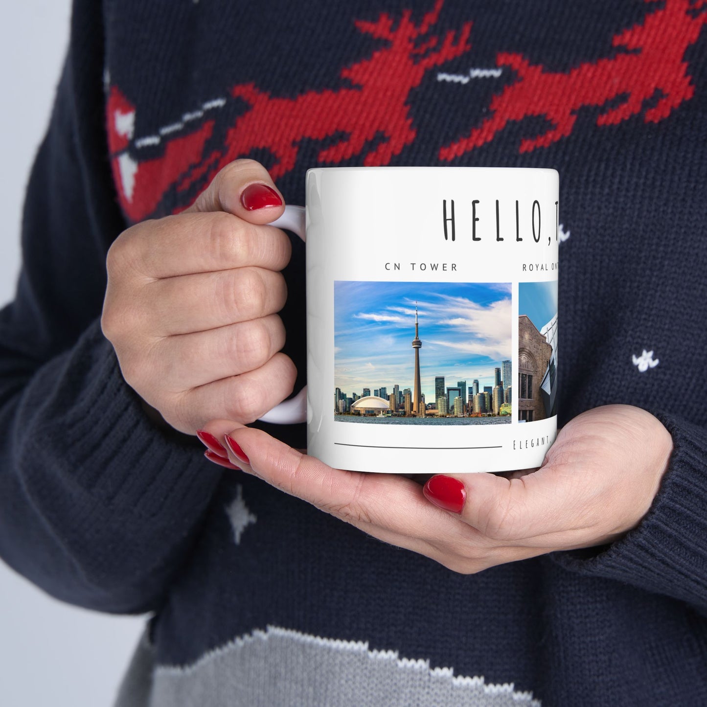 Hello Toronto Ceramic Mug - 11oz & 15oz, Perfect Gift for Travelers & City Lovers - 12020