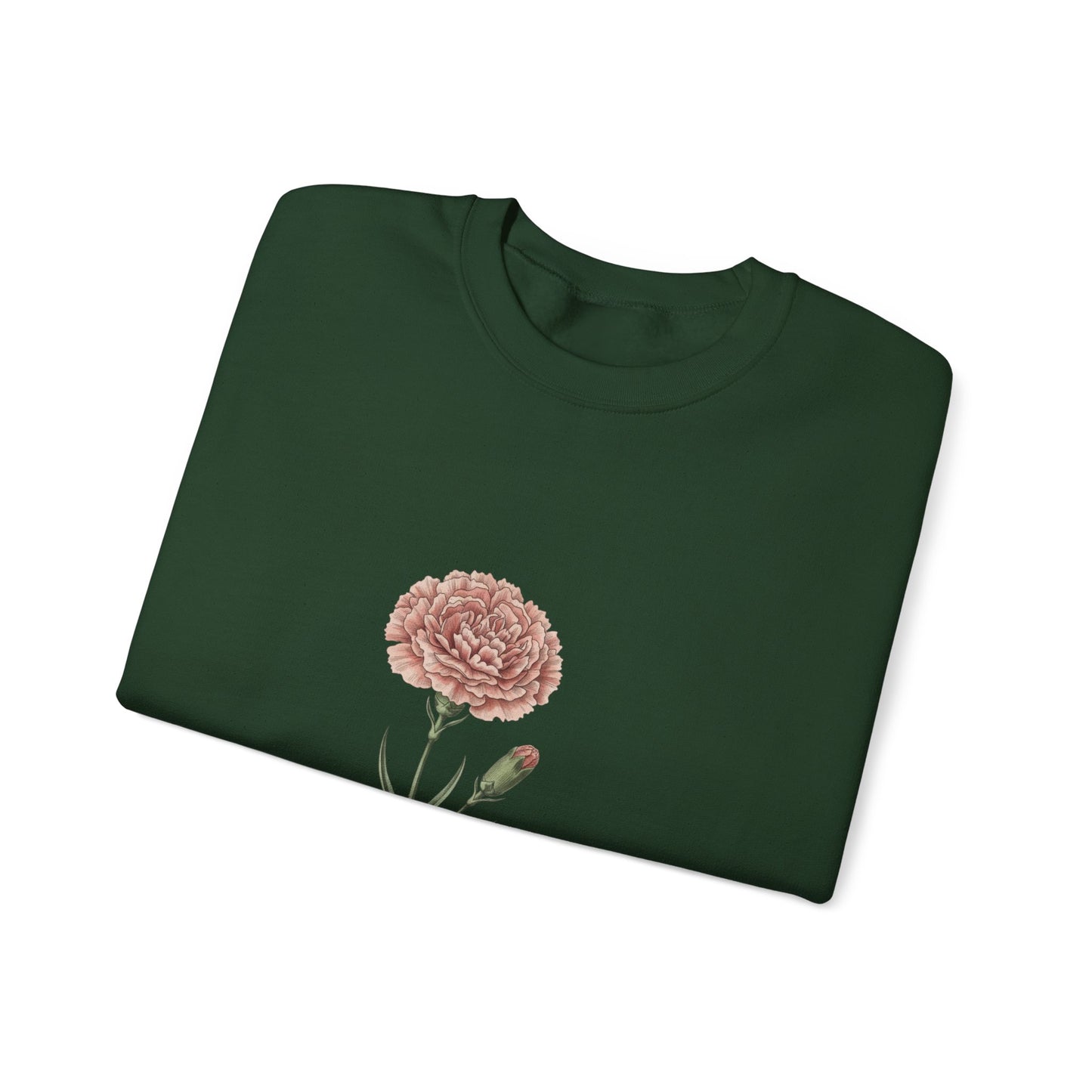 January Carnation Crewneck Sweatshirt — Customizable - 14673