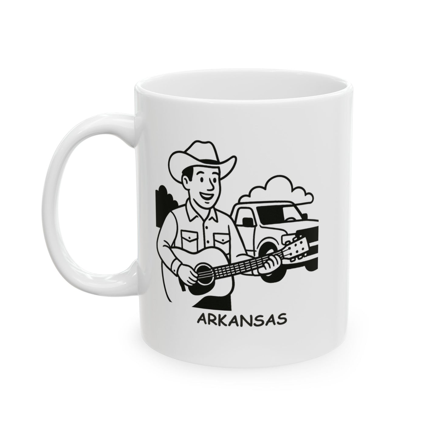 "Arkansas: Where everyone’s a country music star and every car is a truck." Ceramic Coffee Mug - 13327