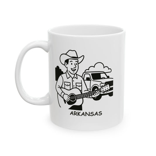 "Arkansas: Where everyone’s a country music star and every car is a truck." Ceramic Coffee Mug - 13327
