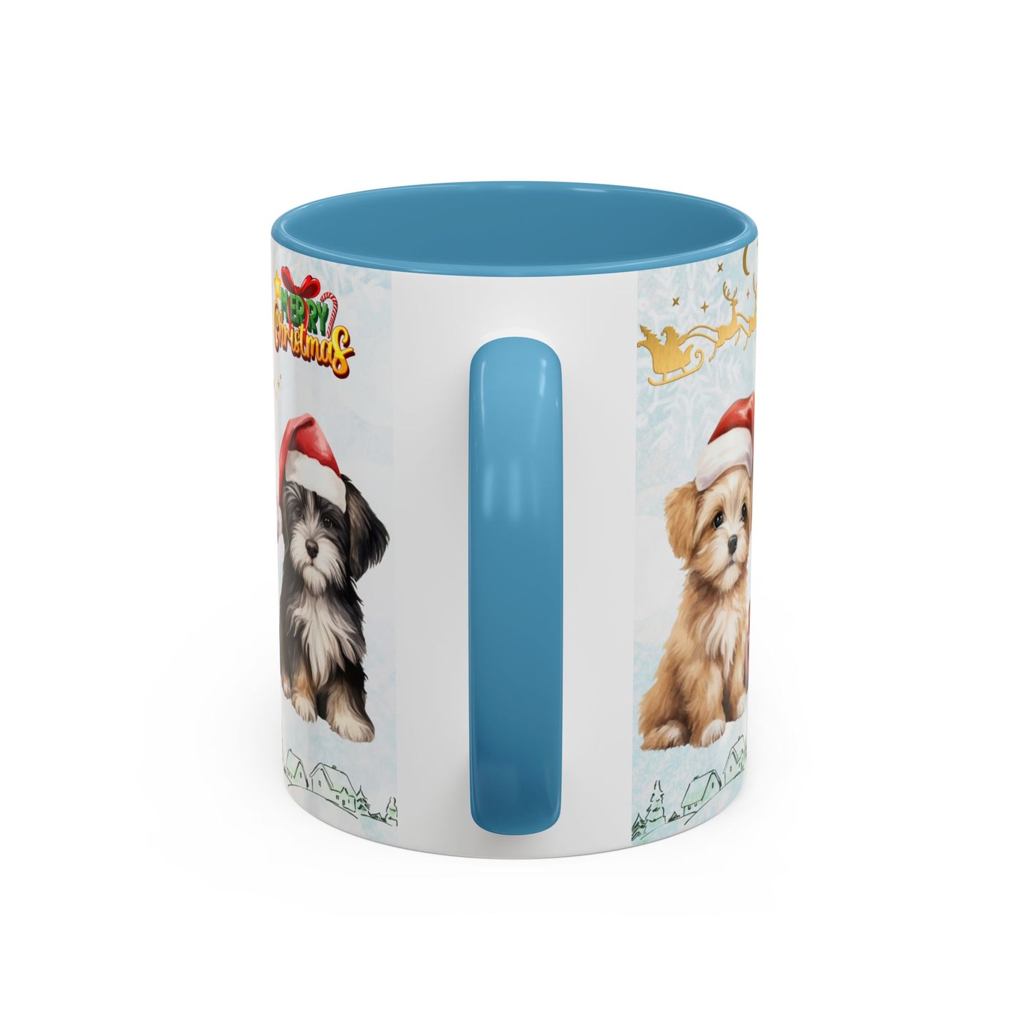 Merry Christmas, Puppies - Accent Coffee Mug (11, 15oz)