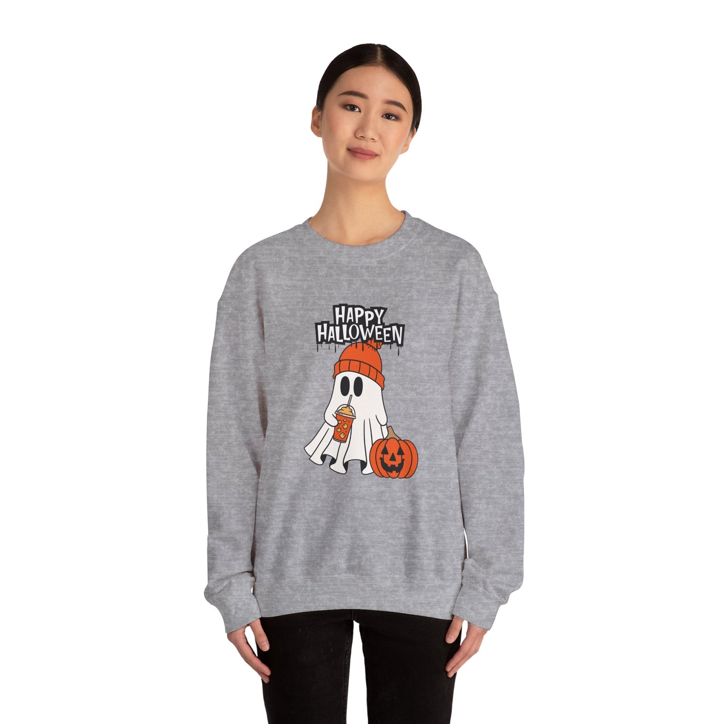 Happy Halloween, Ghost - Unisex Heavy Blend™ Crewneck Sweatshirt