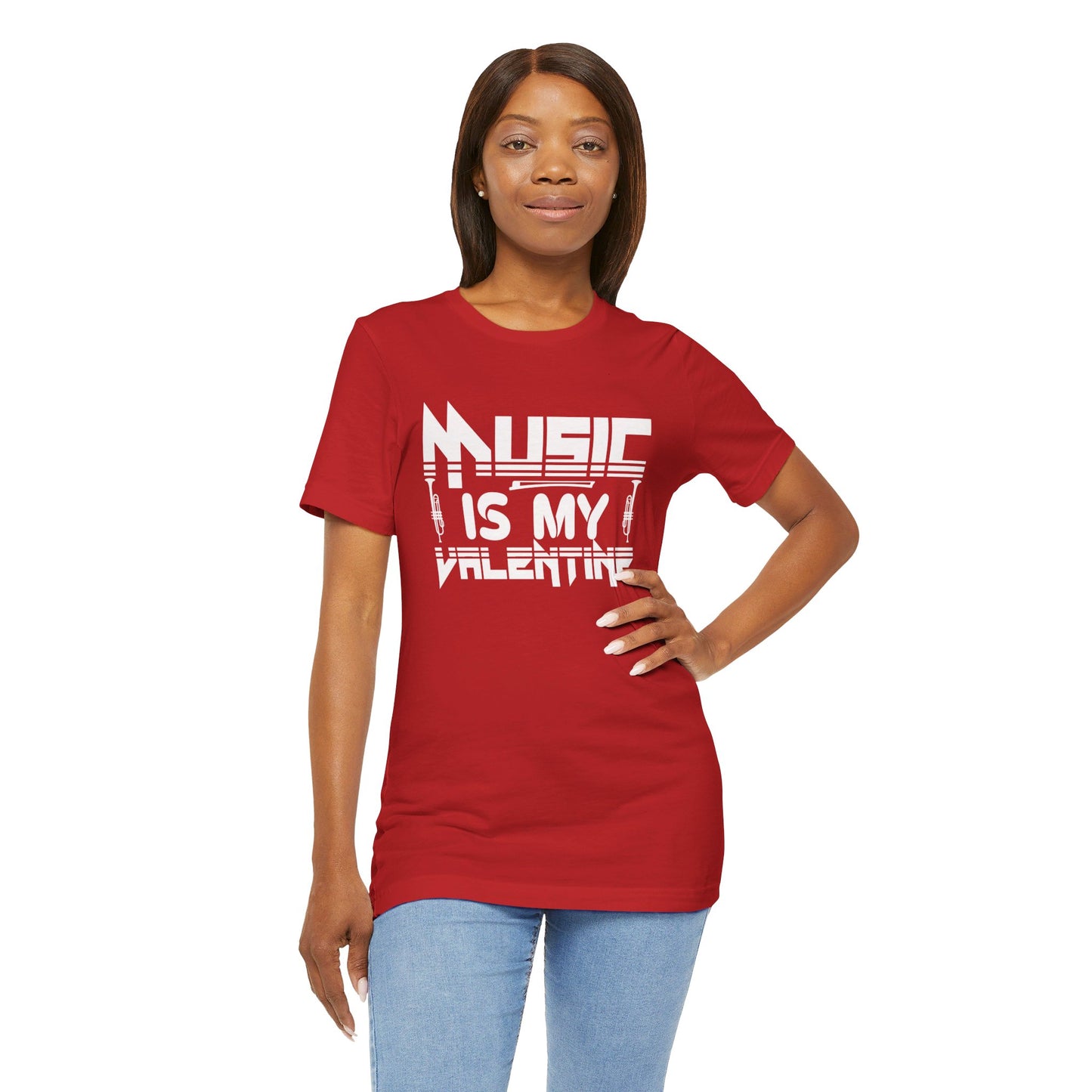 Music Is My Valentine - Unisex Jersey Short Sleeve Tee