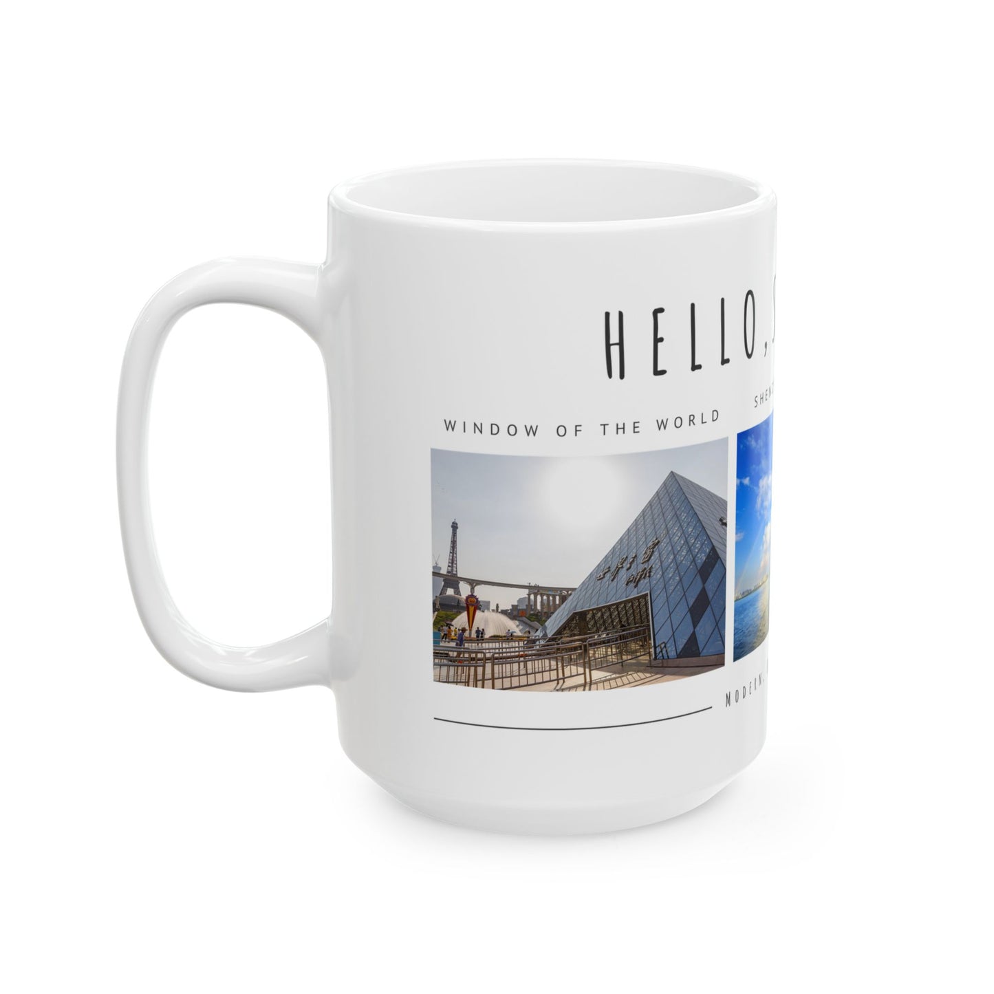 Hello, Shenzhen! Ceramic Mug - 11oz & 15oz - Modern & Bustling Design - 12103