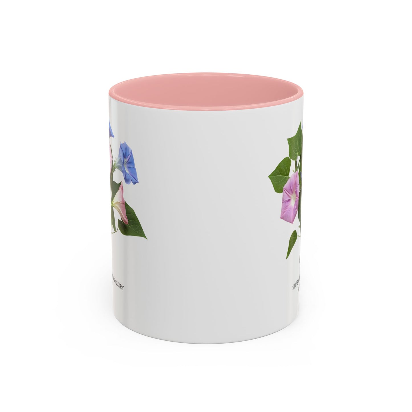 Happy Birthday: September Born, Morning Glory Flower, Customizable - Accent Coffee Mug (11, 15oz)