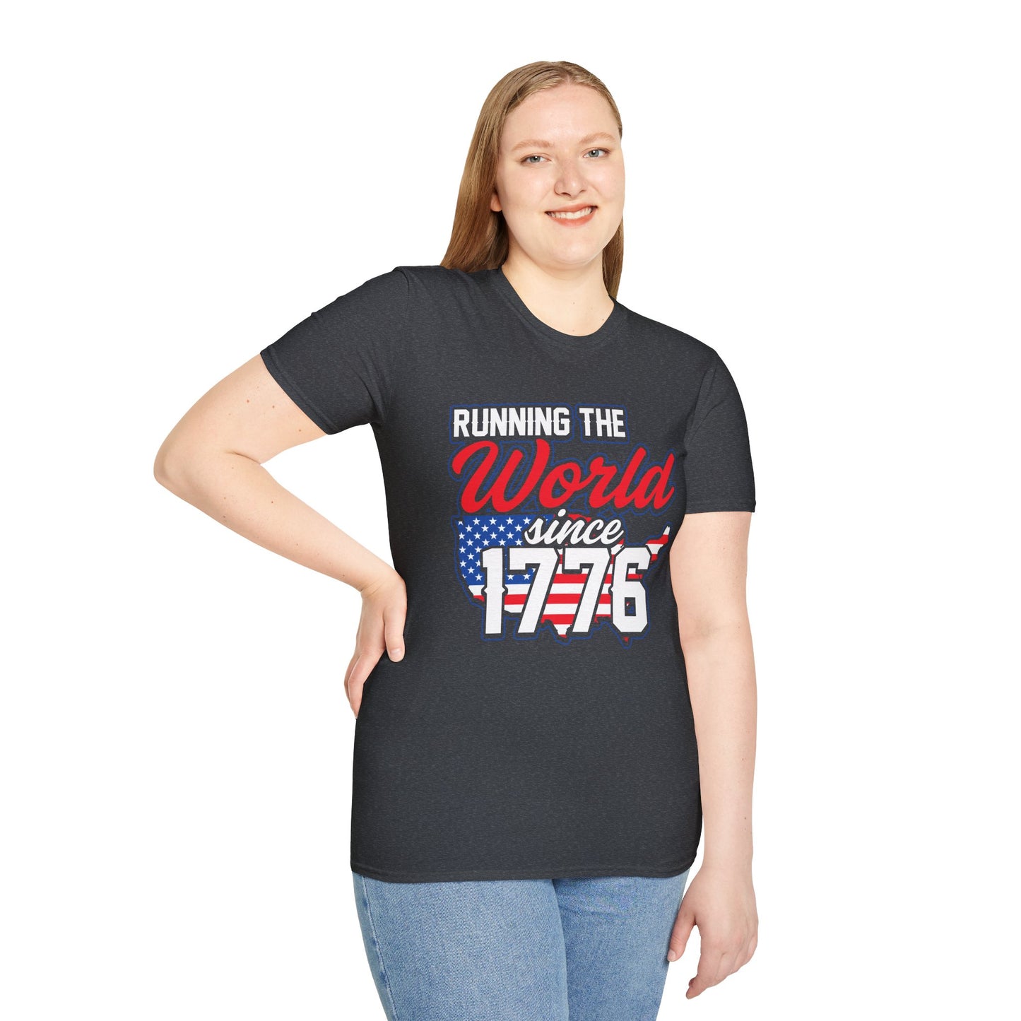Running the World Since 1776 Unisex T-Shirt | Patriotic Tee, Independence Day Shirt, USA Pride Apparel, American History T-Shirt - 13599
