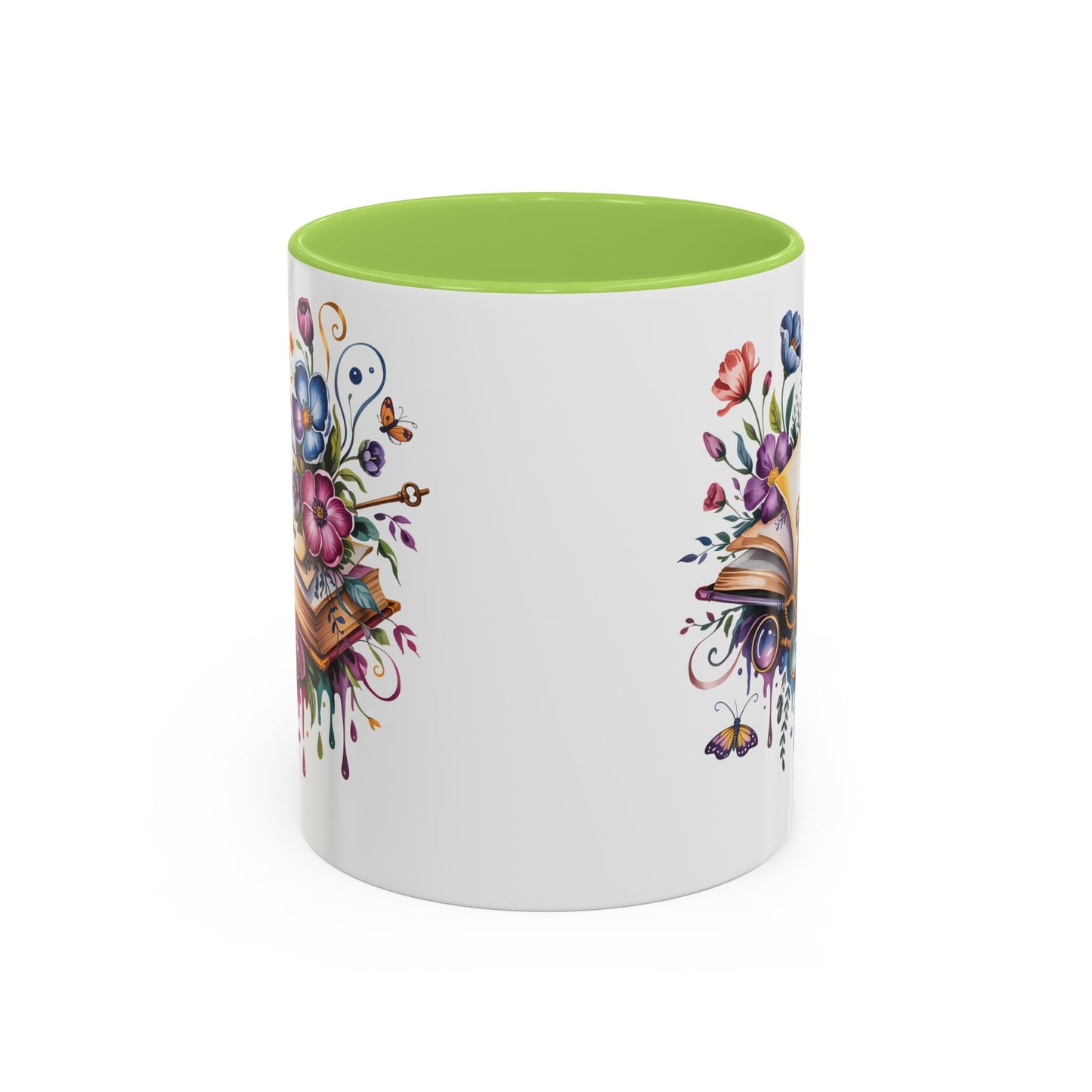 Floral Storybook Coffee Mug – Open Book with Flowers, Book Lover Gift (11oz / 15oz) - 14829