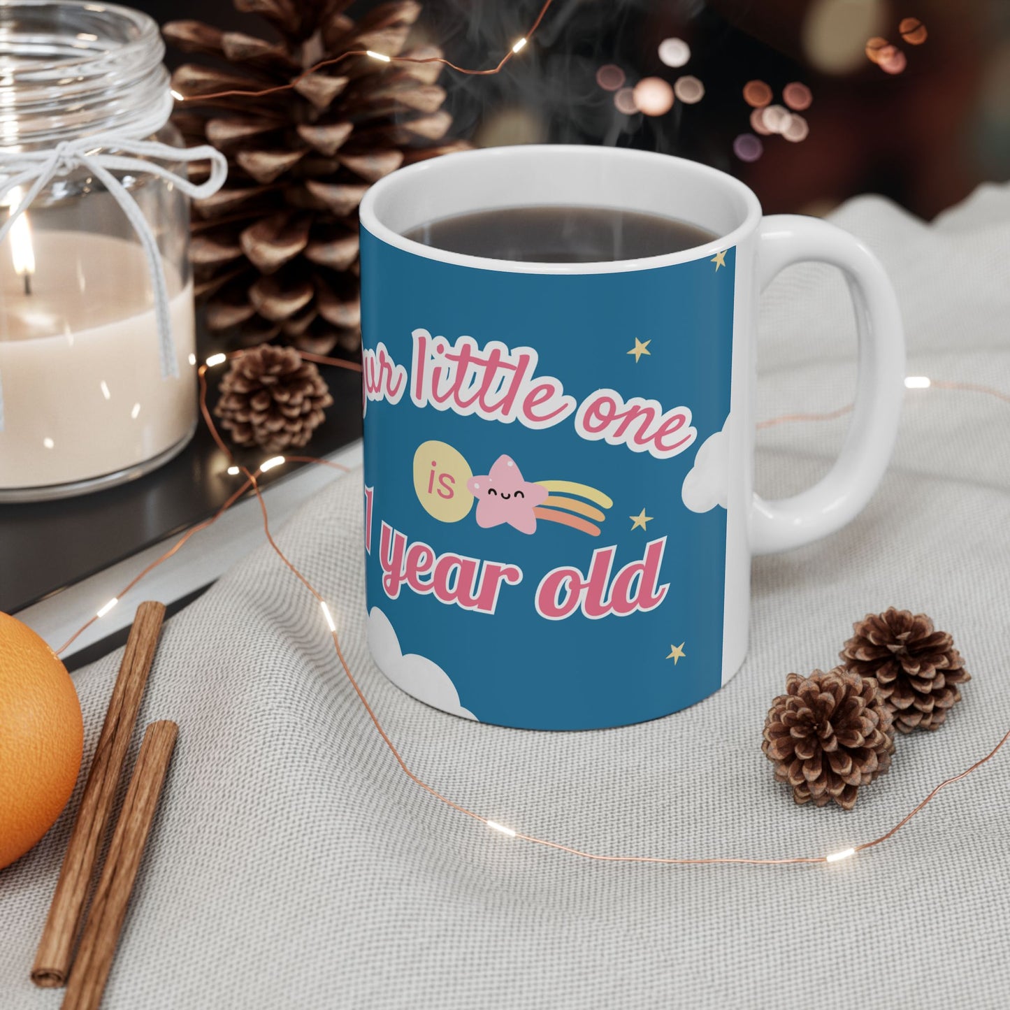 Birthday Celebration Ceramic Mug - Cute Gift for 1-Year-Old, Customizable Keepsake, Child's Birthday Mug, Fun Kids Party Favor, Baby - 13998