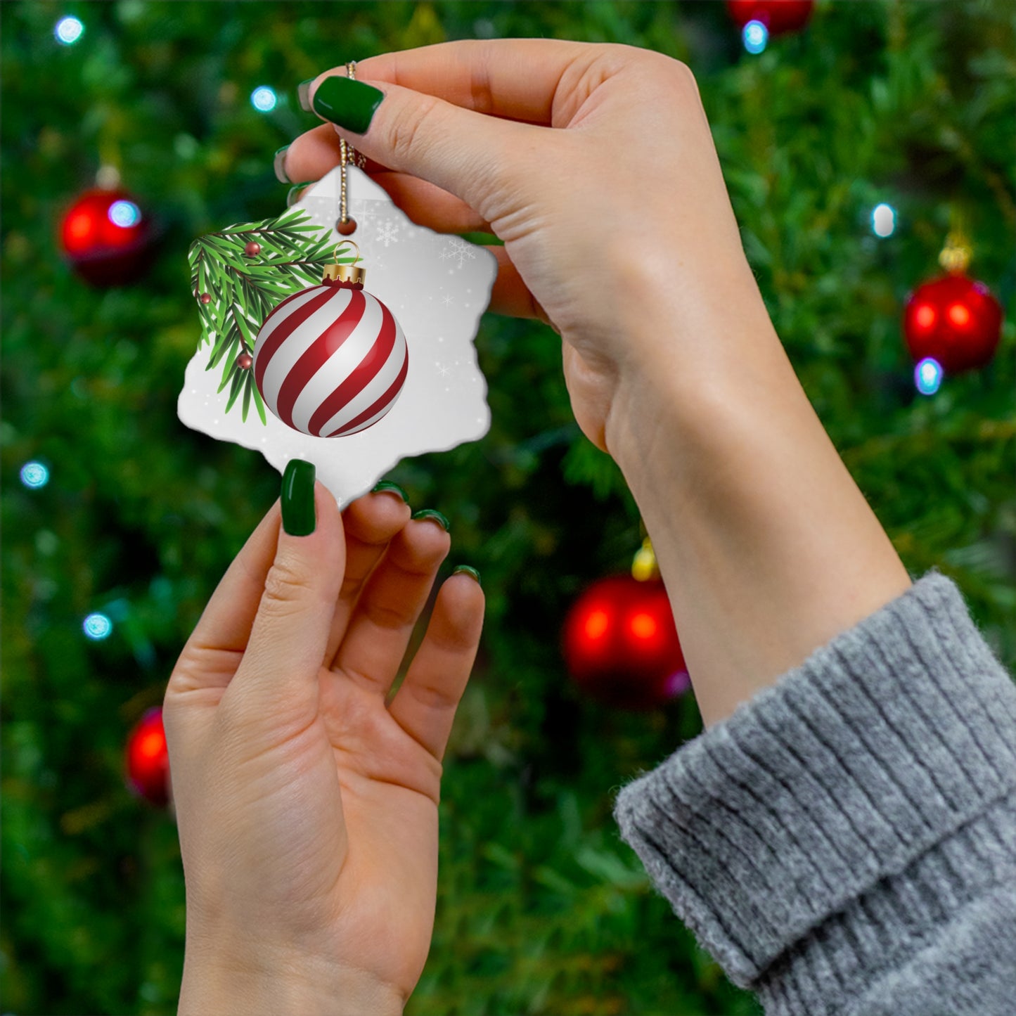 Holiday Cheer - Ceramic Ornament, 4 Shapes