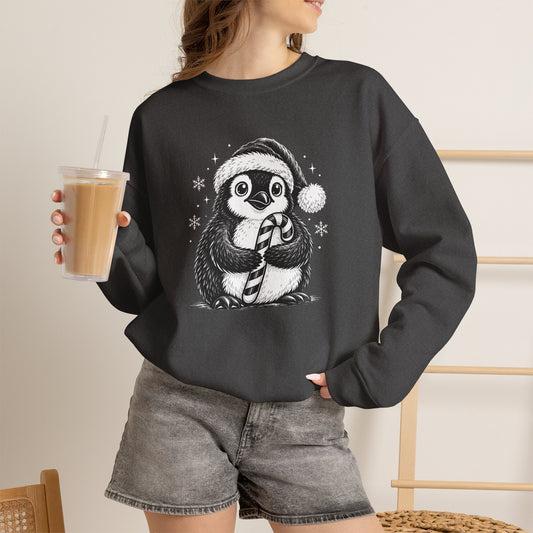 Cute Christmas Penguin Sweatshirt, Cozy Winter Crewneck - 14550