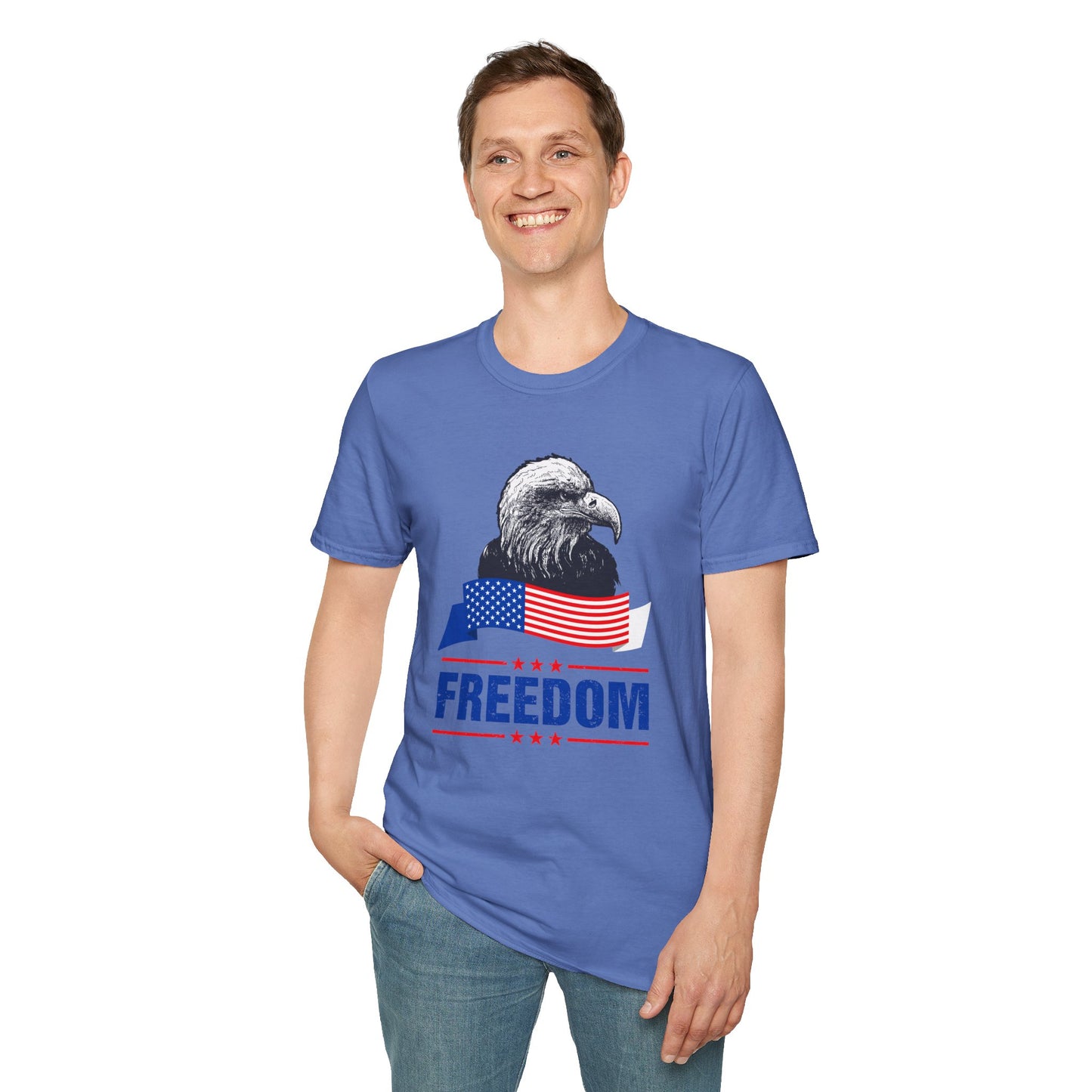Eagle Freedom T-Shirt - Patriotic Tee for Independence Day, Memorial Day, Veteran's Day, Casual Wear, Gift for Freedom Lovers - 13738