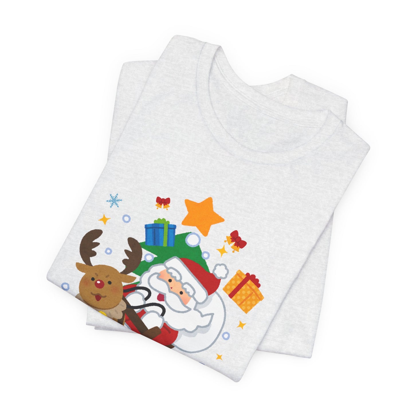 Santa & Reindeer, Merry Christmas - Unisex Jersey Short Sleeve Tee - 10494